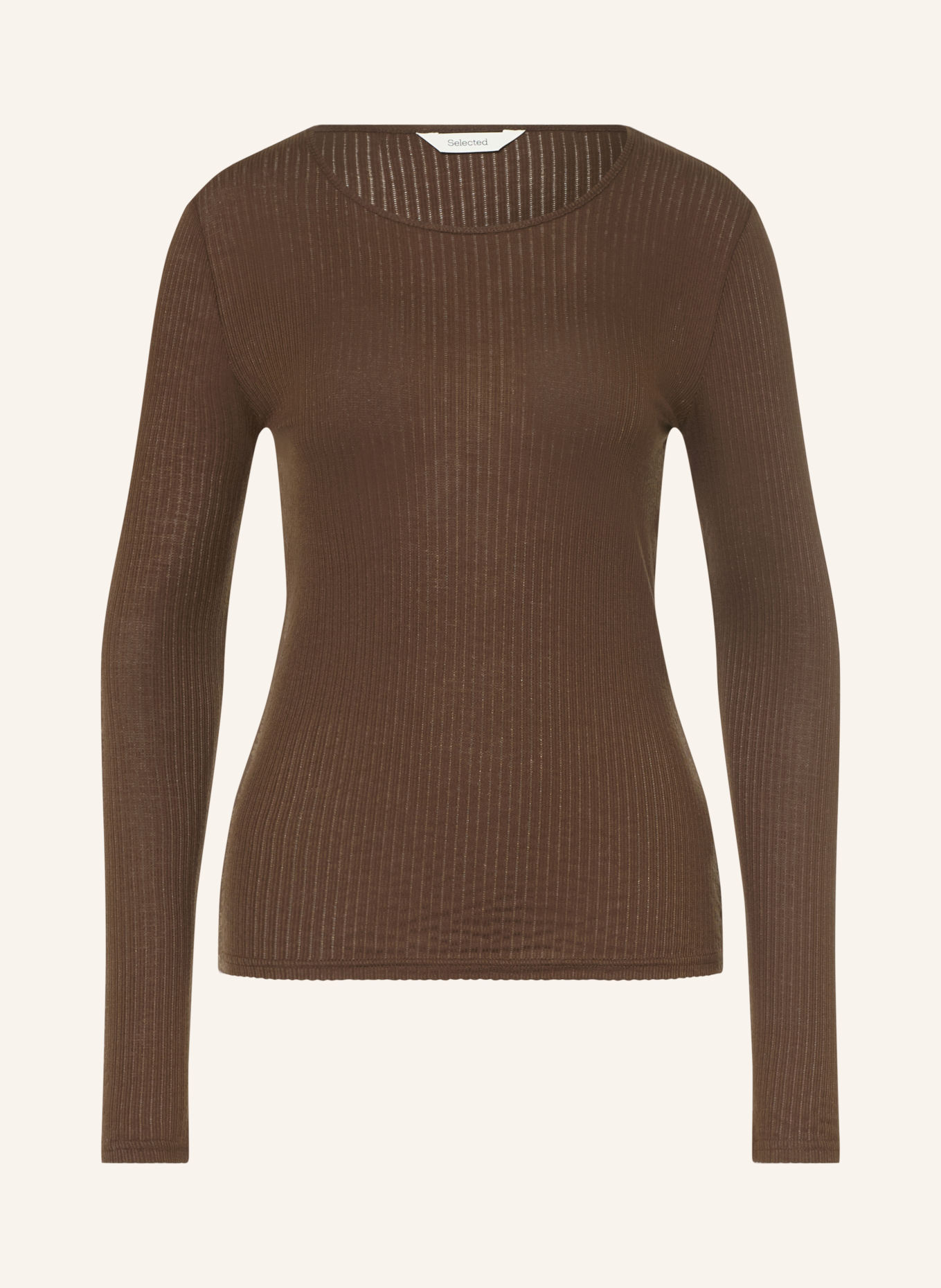 SELECTED Long-sleeve shirt: DARK BROWN