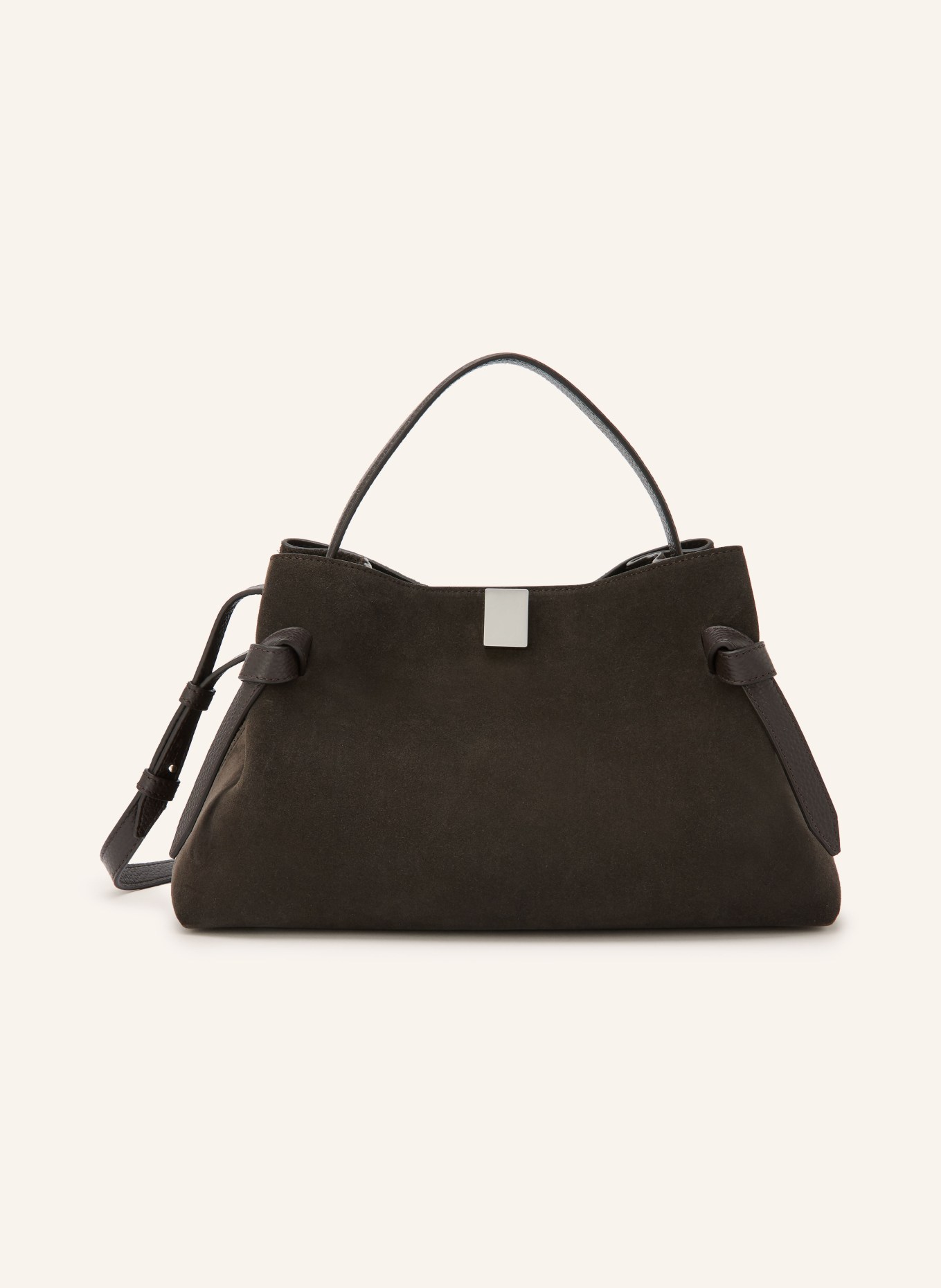 YUZEFI GYOZA Handbag: DARK BROWN / SILVER