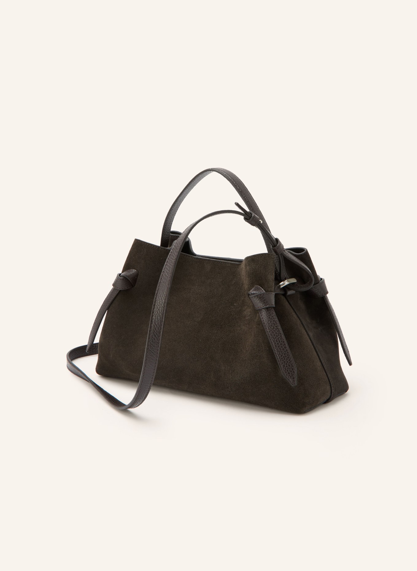 YUZEFI GYOZA Handbag: DARK BROWN / SILVER