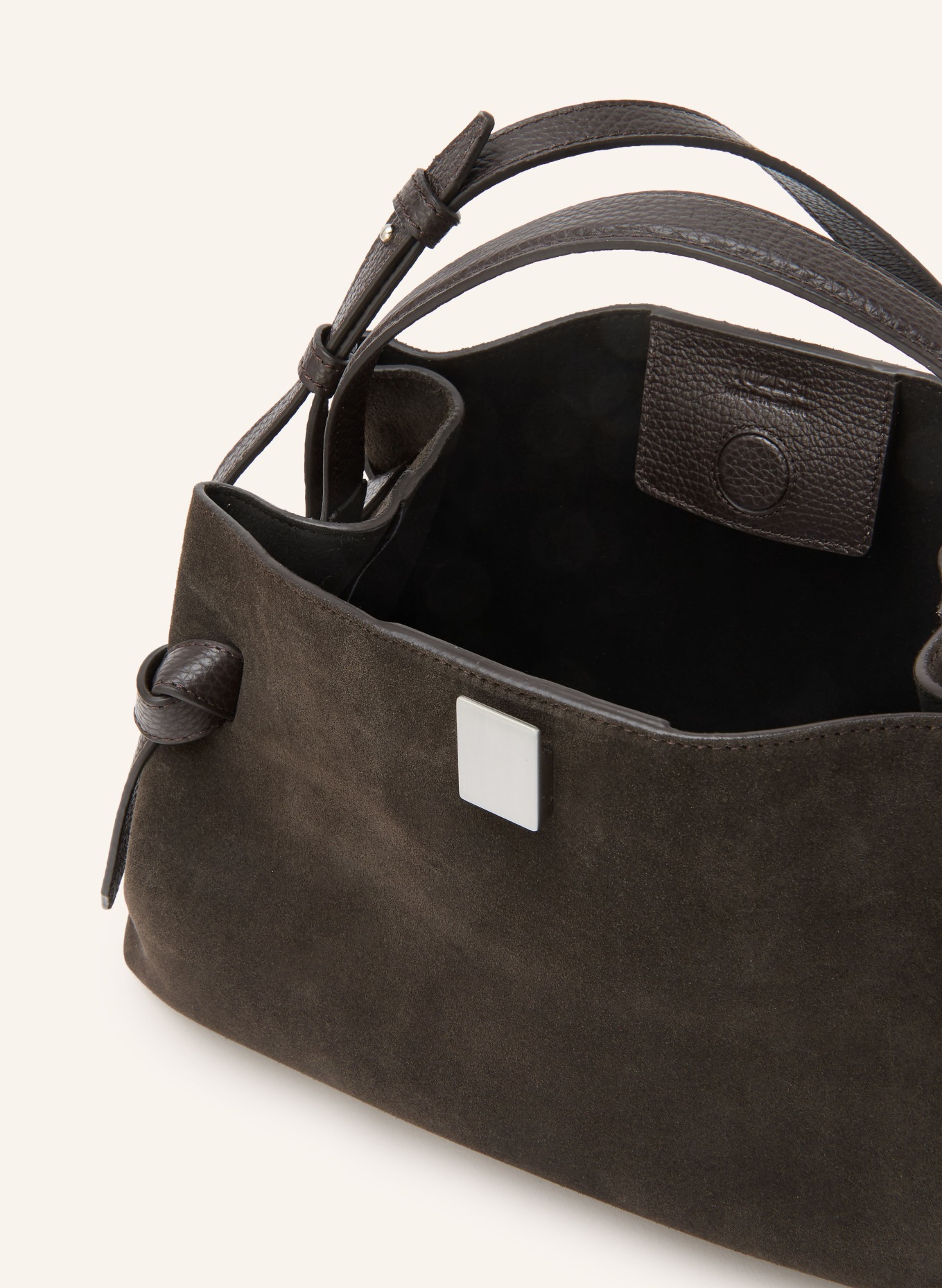 YUZEFI GYOZA Handbag: DARK BROWN / SILVER