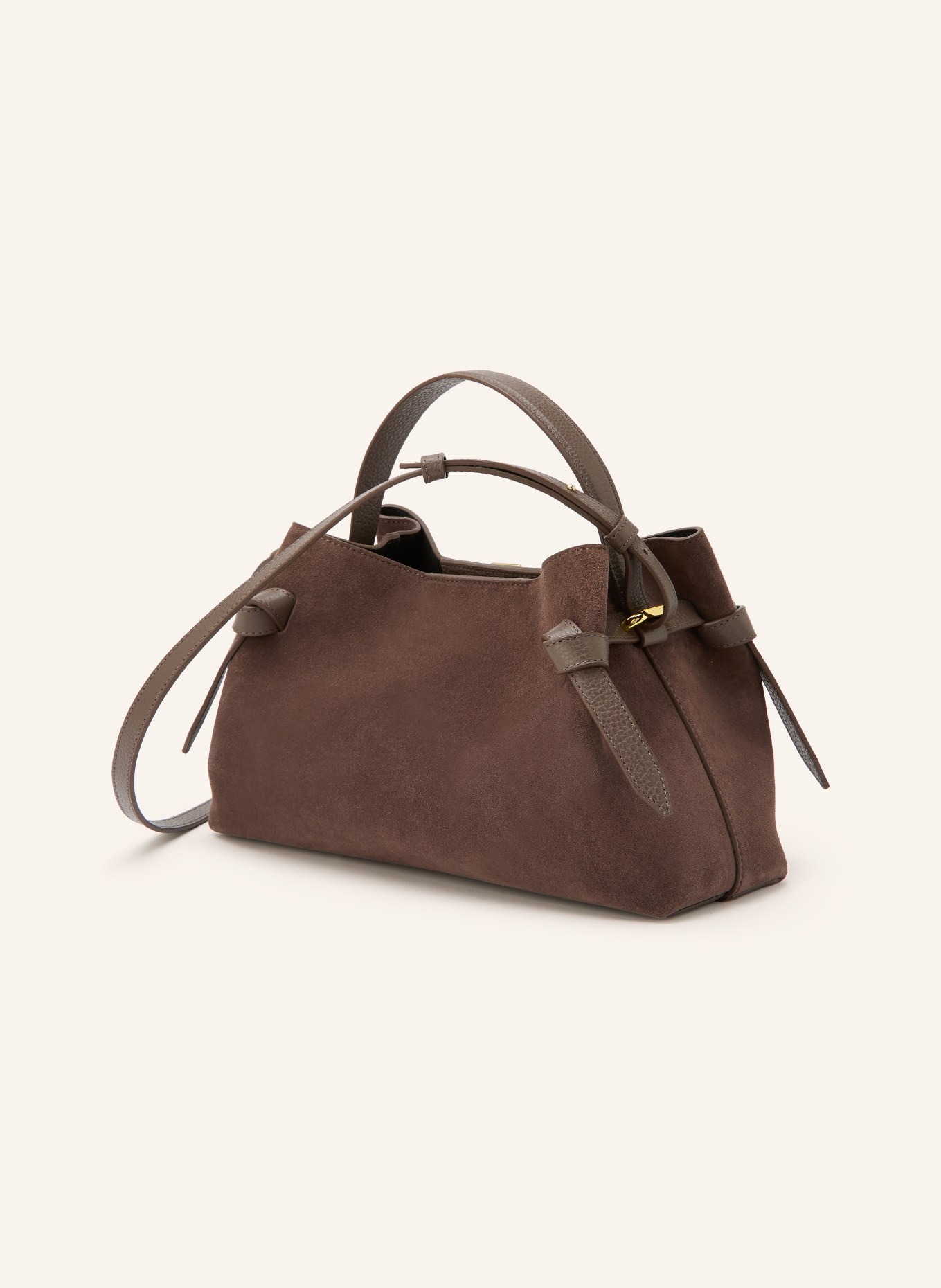 YUZEFI GYOZA Handbag: DARK BROWN / GOLD