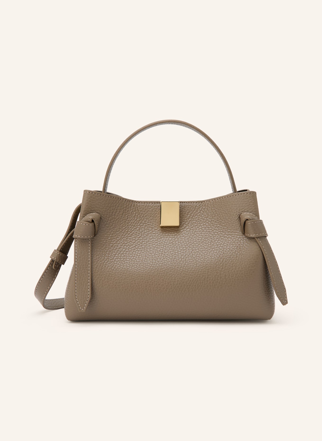 YUZEFI Schultertasche GYOZA MINI: TAUPE / GOLD