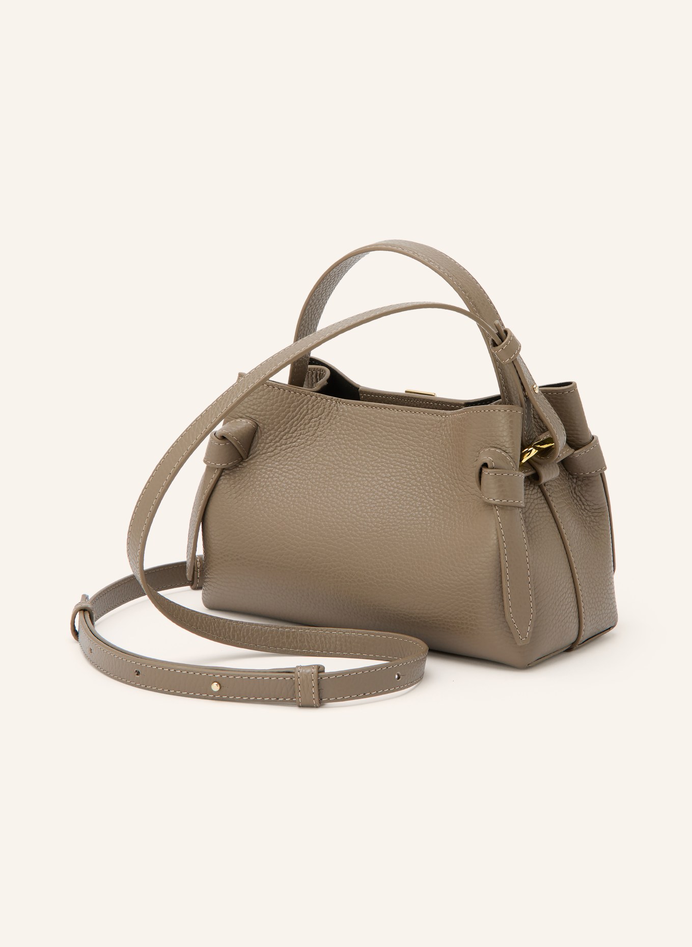 YUZEFI Schultertasche GYOZA MINI: TAUPE / GOLD