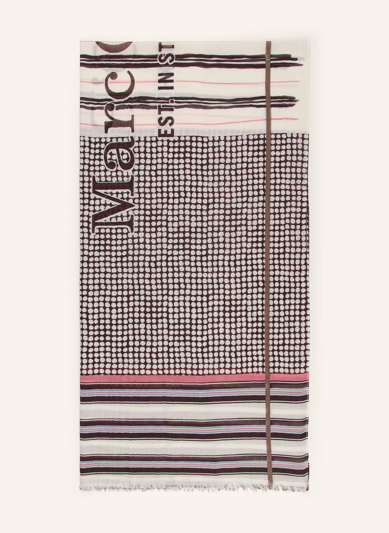 Marc O'Polo Écharpe: BLANC / MARRON FONCÉ / VIEUX ROSE