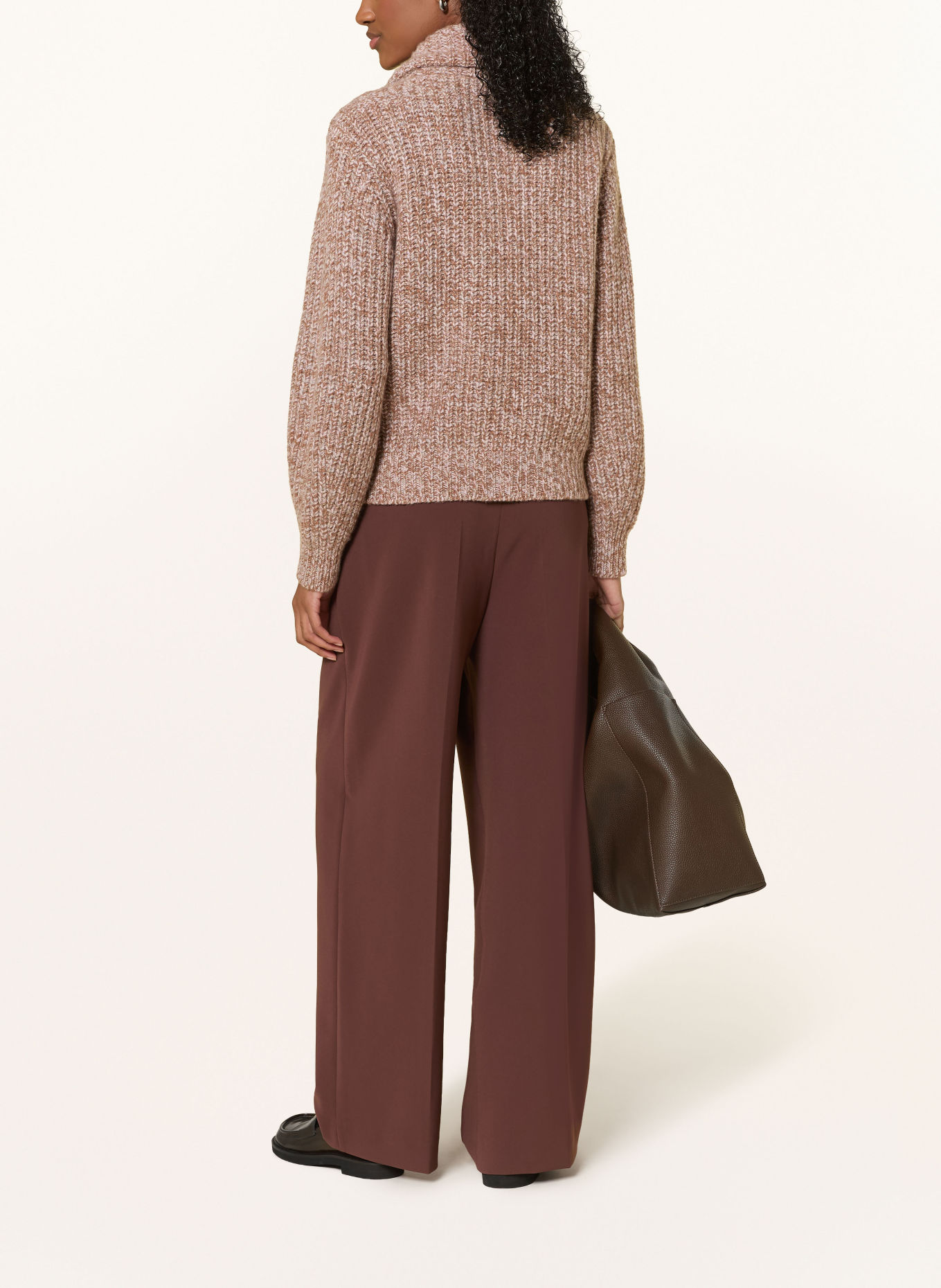 REPEAT Strickjacke mit Cashmere: BRAUN / HELLROSA