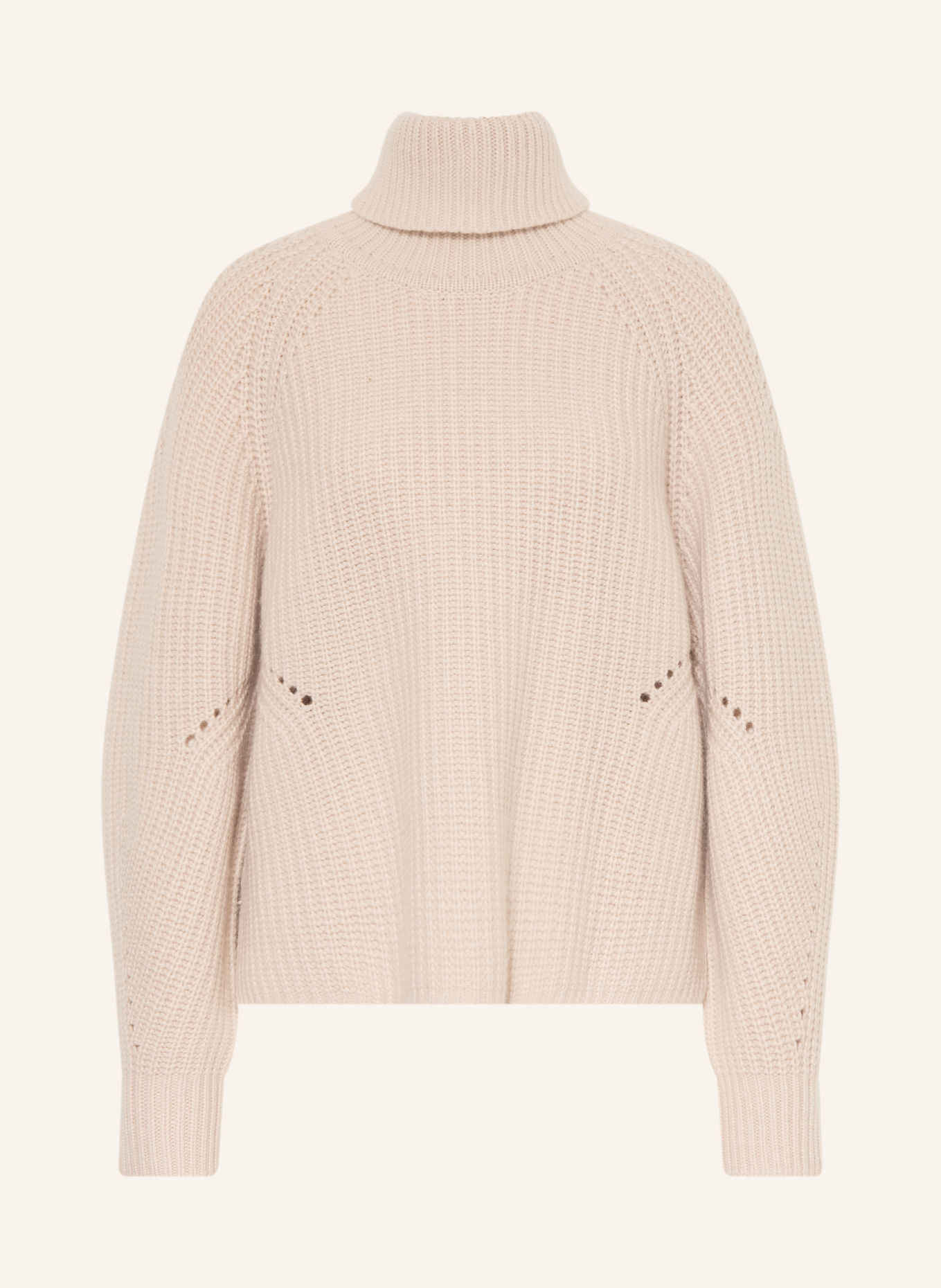 REPEAT Rollkragenpullover mit Cashmere: BEIGE