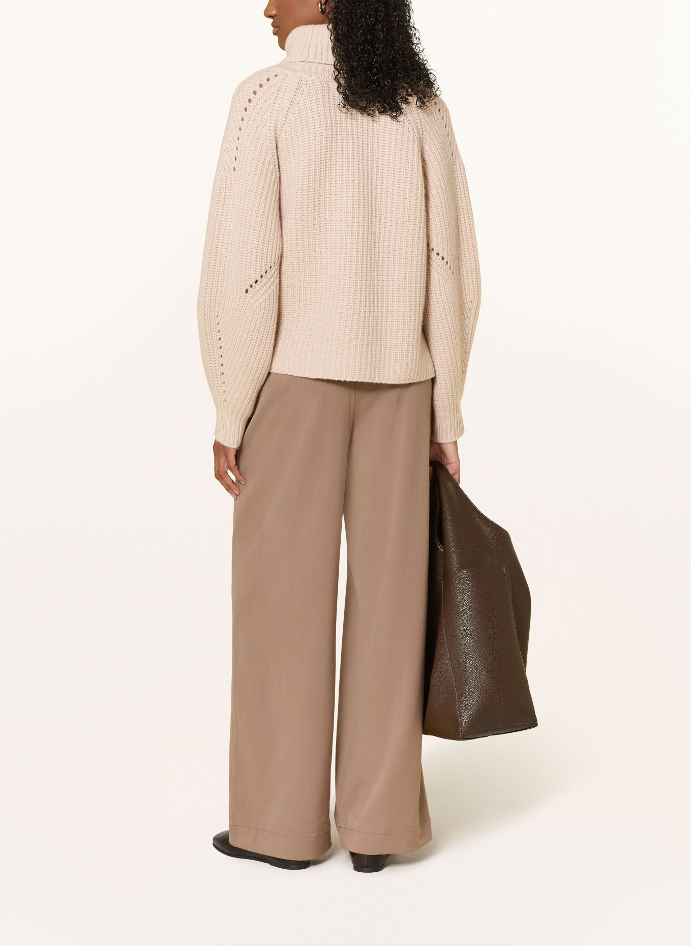 REPEAT Rollkragenpullover mit Cashmere: BEIGE
