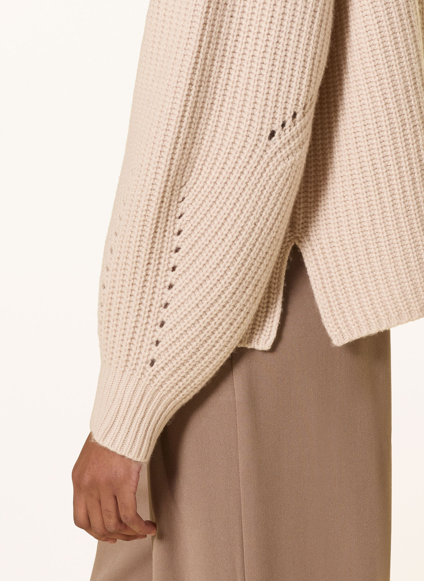 REPEAT Rollkragenpullover mit Cashmere: BEIGE