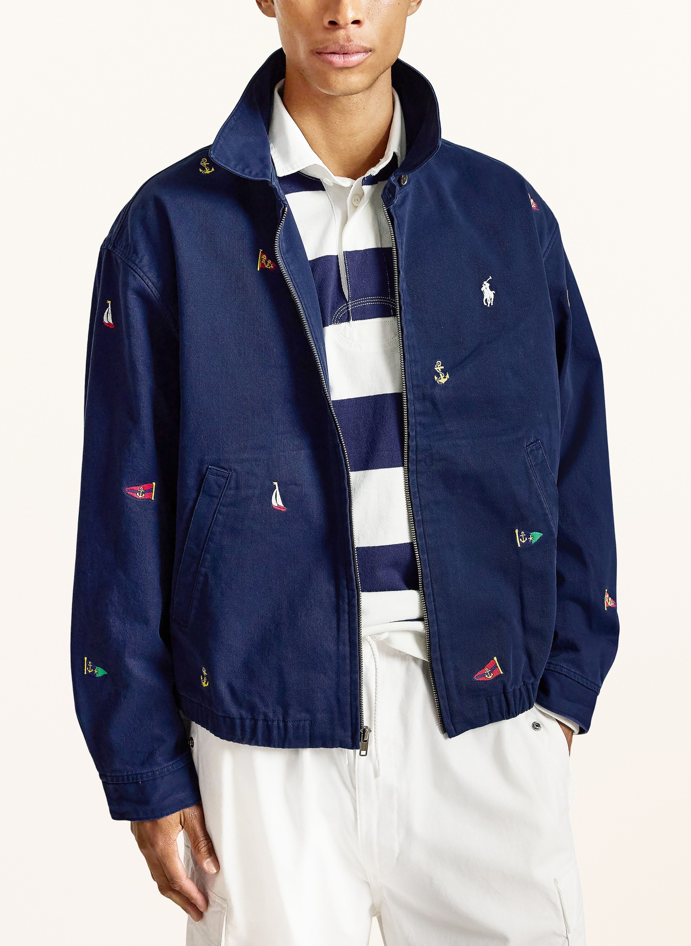 POLO RALPH LAUREN Blouson: DUNKELBLAU / ROT / GELB