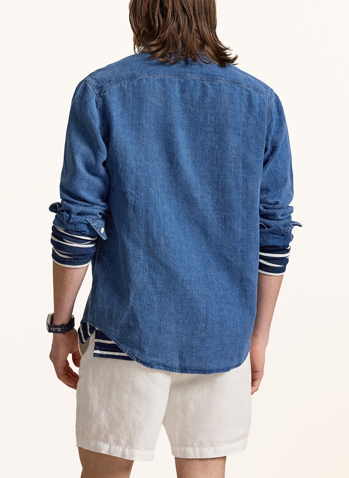 POLO RALPH LAUREN Chemise en lin coupe classique effet délavé: BLEU