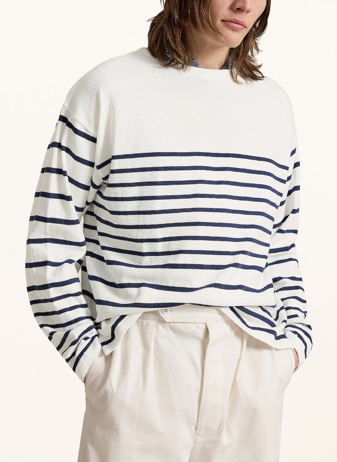 POLO RALPH LAUREN Pullover: WEISS / BLAU