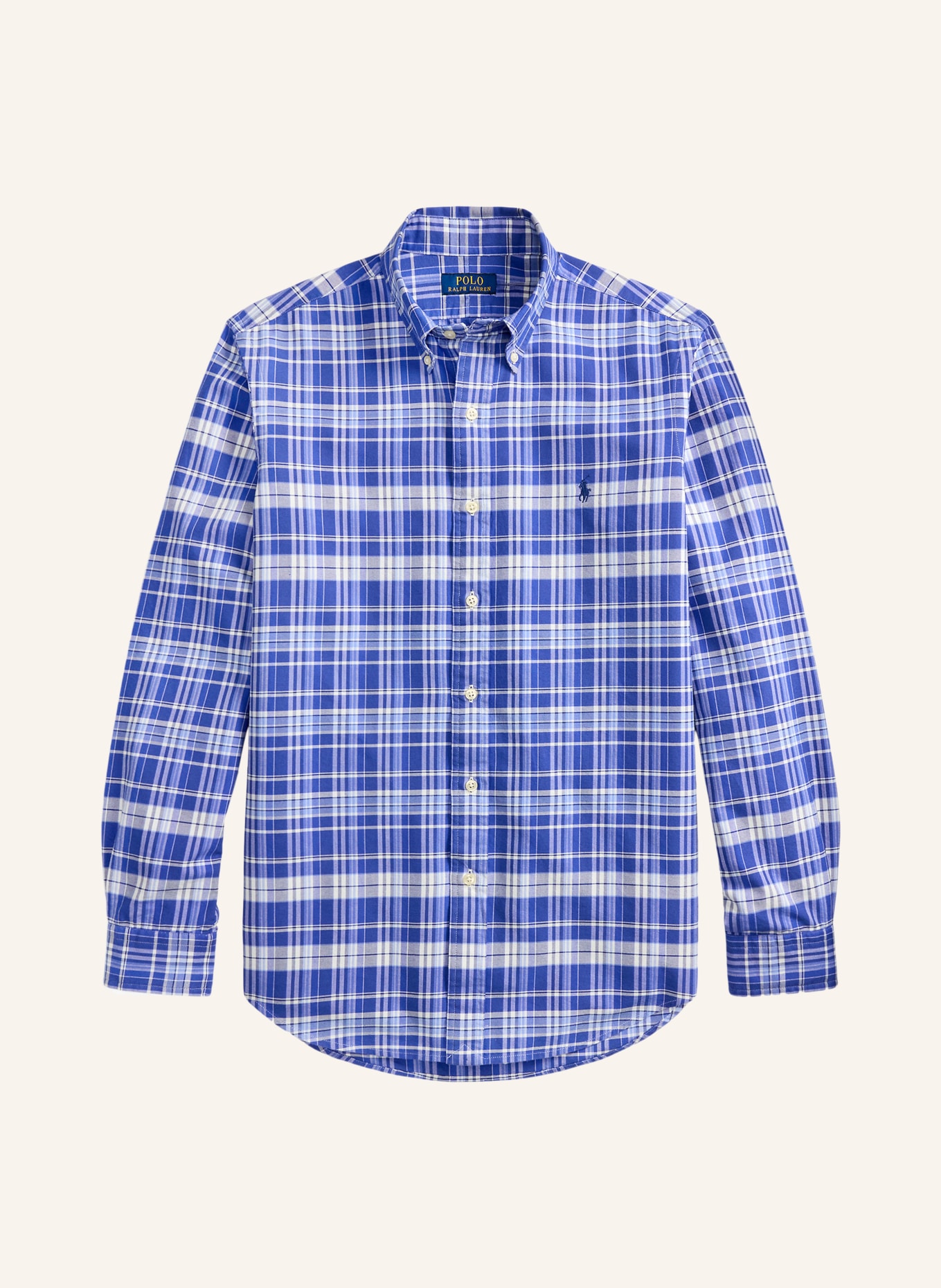 POLO RALPH LAUREN Koszula oxfordzka Custom Fit: NIEBIESKI / JASNONIEBIESKI / BIAŁY