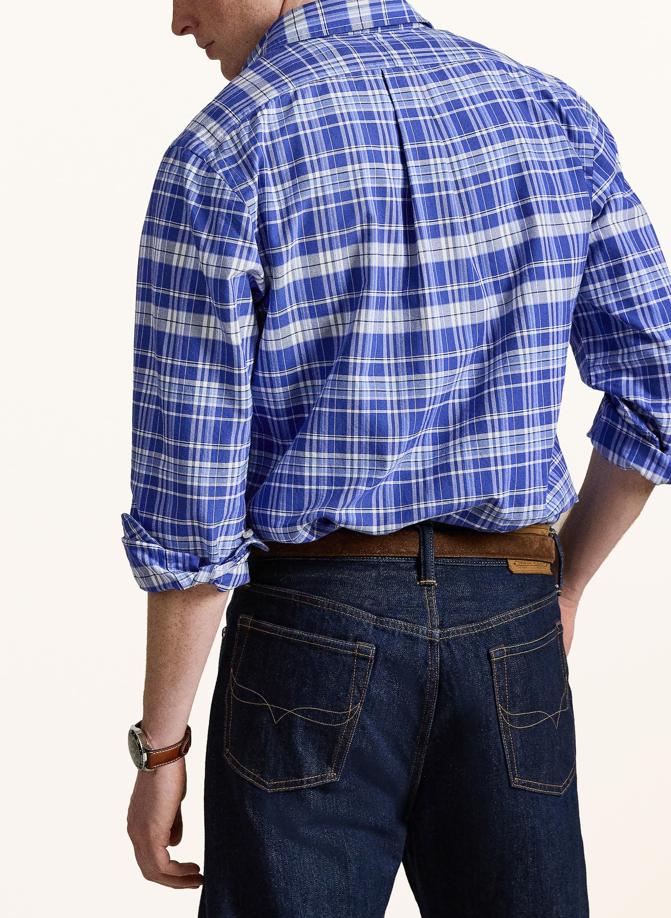 POLO RALPH LAUREN Koszula oxfordzka Custom Fit: NIEBIESKI / JASNONIEBIESKI / BIAŁY