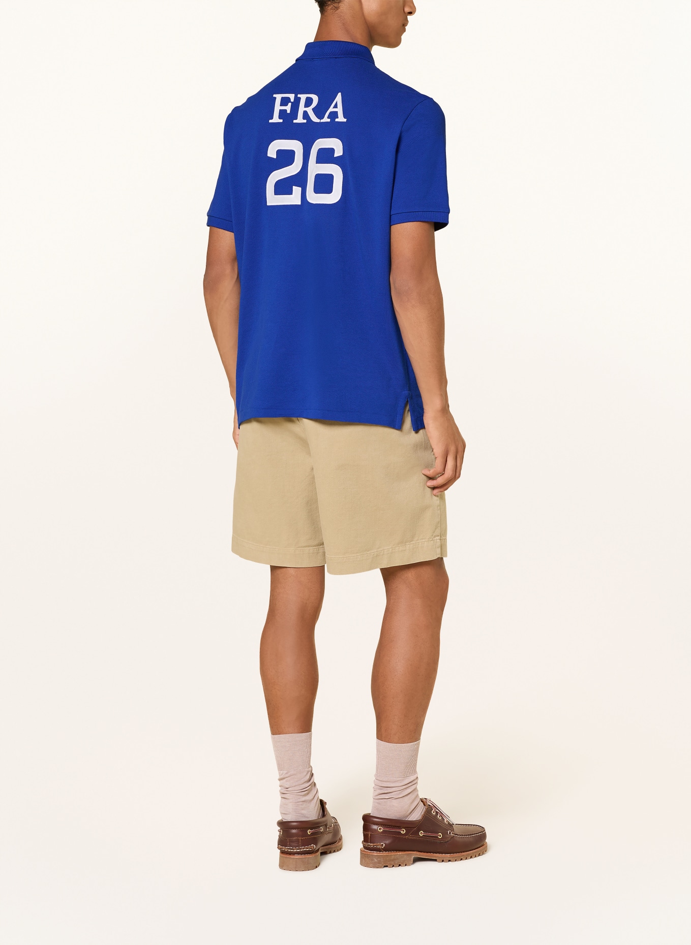 POLO RALPH LAUREN Classic Fit Piqué Polo Shirt: BLUE / WHITE