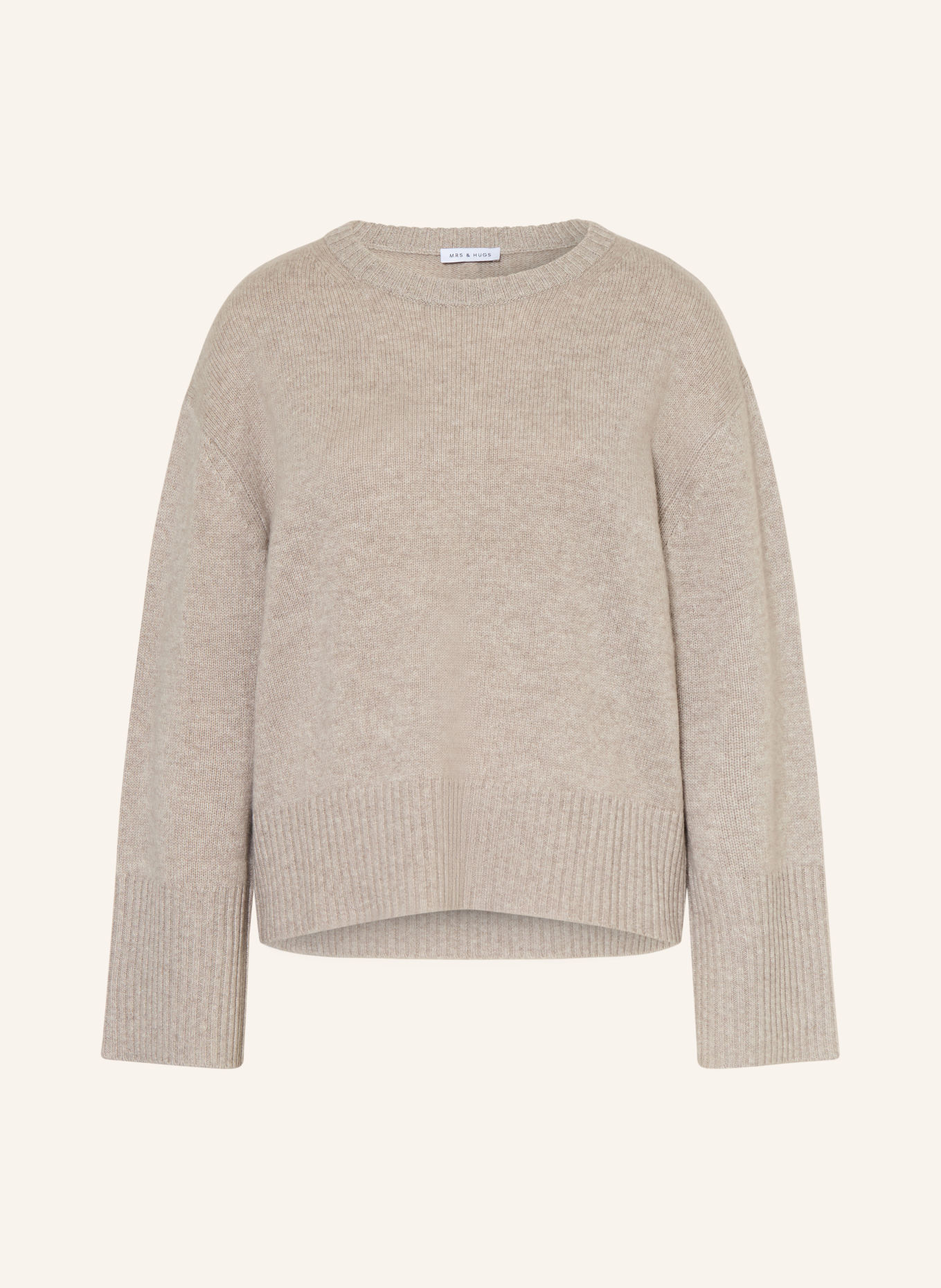 MRS & HUGS Cashmere Sweater: BEIGE