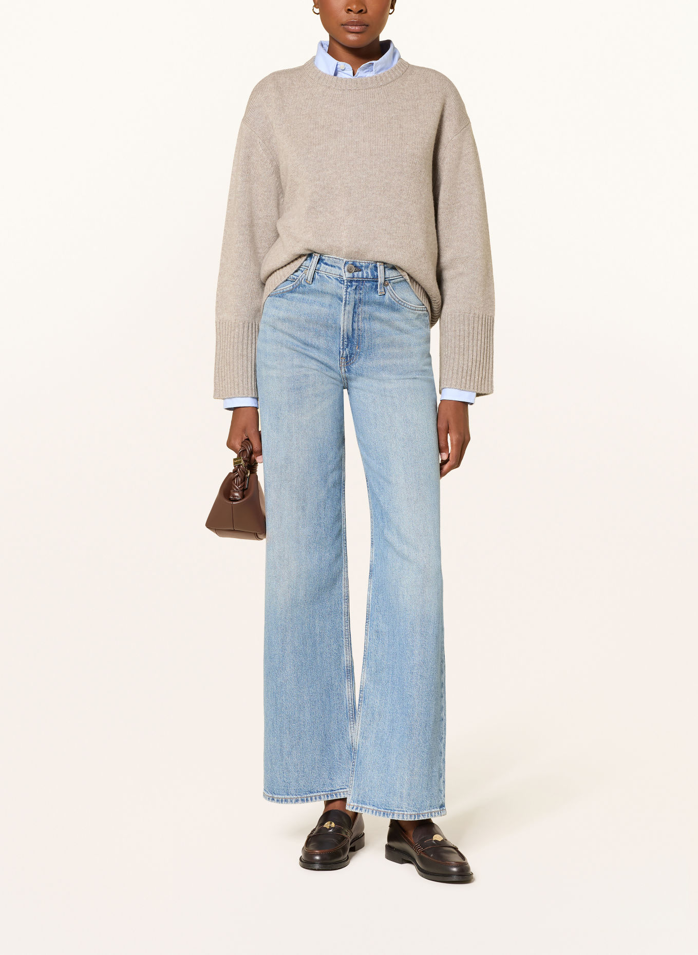 MRS & HUGS Cashmere Sweater: BEIGE