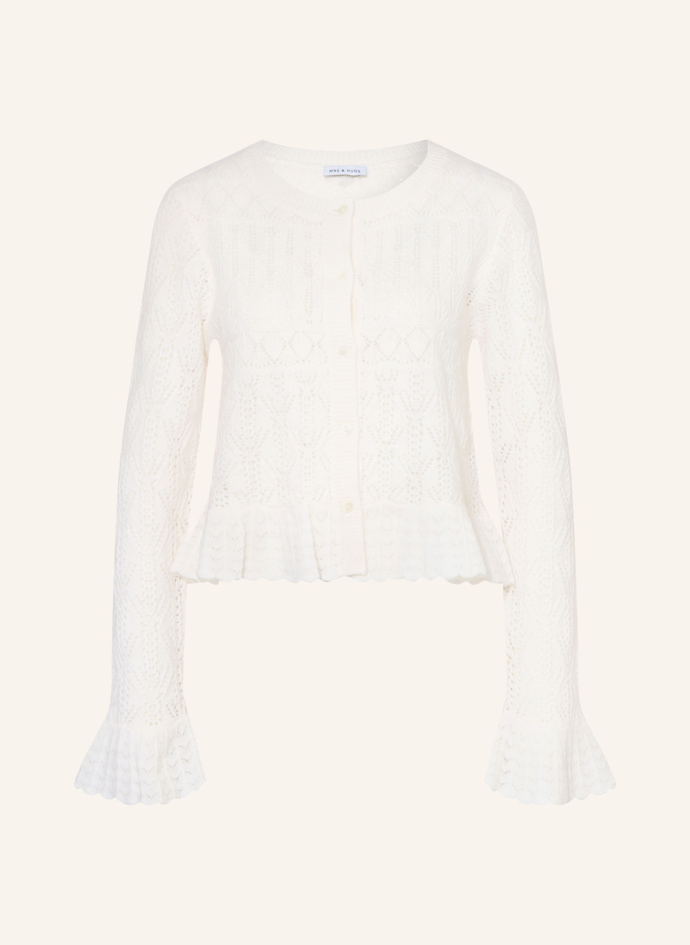 MRS & HUGS Strickjacke mit Cashmere: WEISS