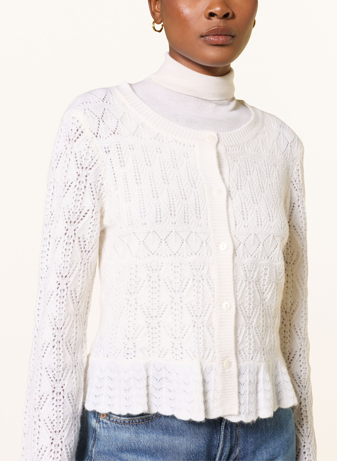 MRS & HUGS Strickjacke mit Cashmere: WEISS