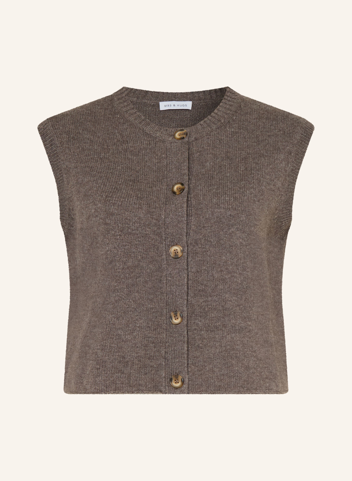 MRS & HUGS Strickweste mit Cashmere: TAUPE