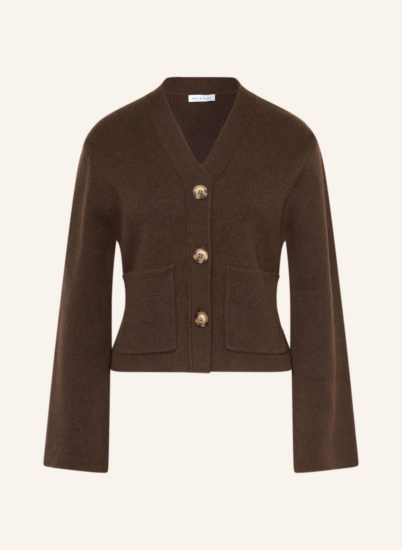 MRS & HUGS Vest met kasjmier: BRUIN