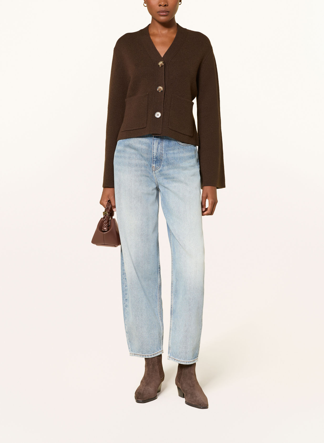 MRS & HUGS Vest met kasjmier: BRUIN