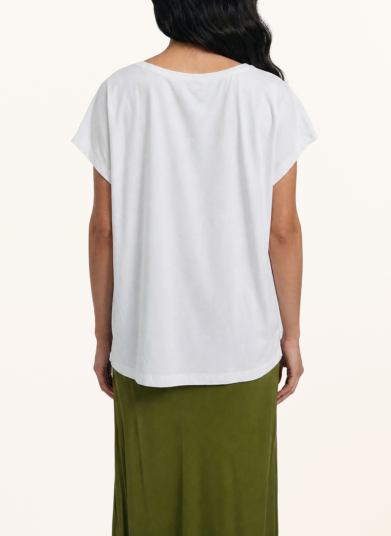 Smith & Soul T-Shirt mit Spitze: WEISS / OLIV / SCHWARZ