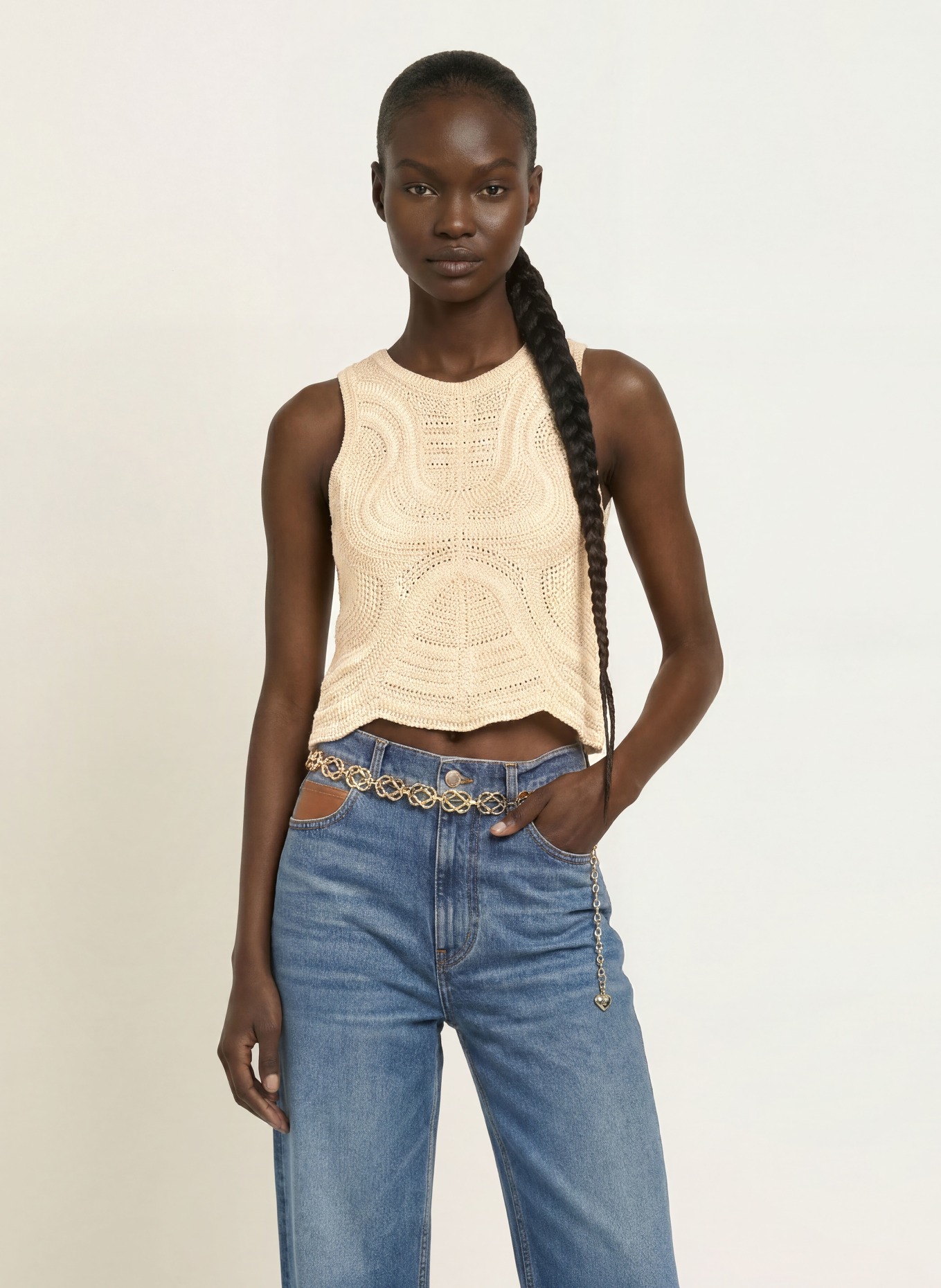 maje Stricktop: BEIGE
