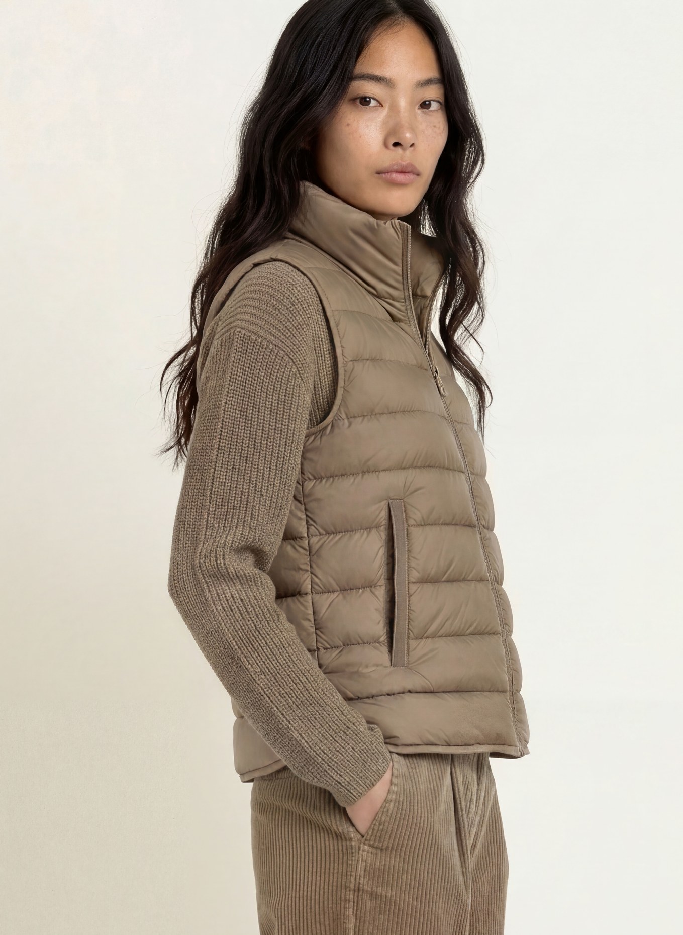 Marc O'Polo Gewatteerd vest: TAUPE