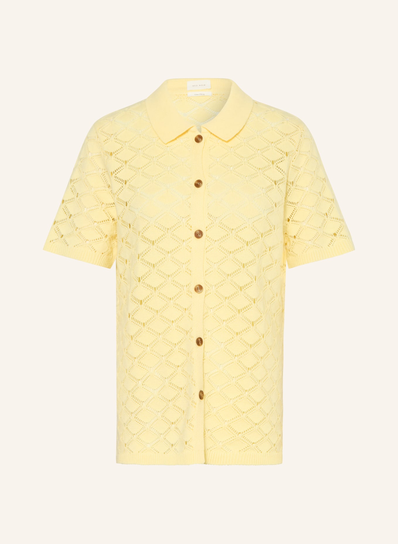 NEO NOIR Cardigan au crochet ADITA: JAUNE CLAIR
