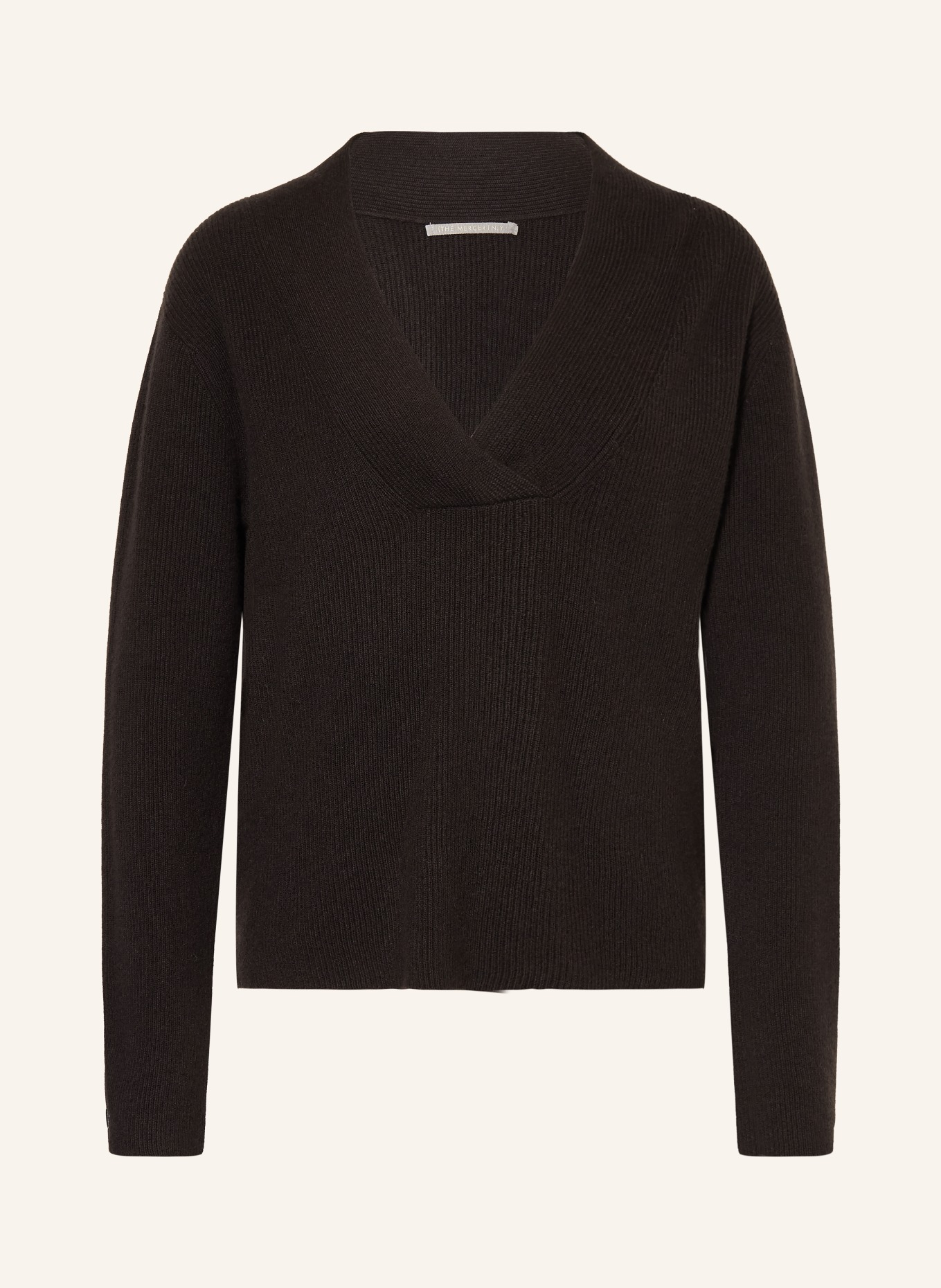 (THE MERCER) N.Y. Cashmere-Pullover: DUNKELBRAUN