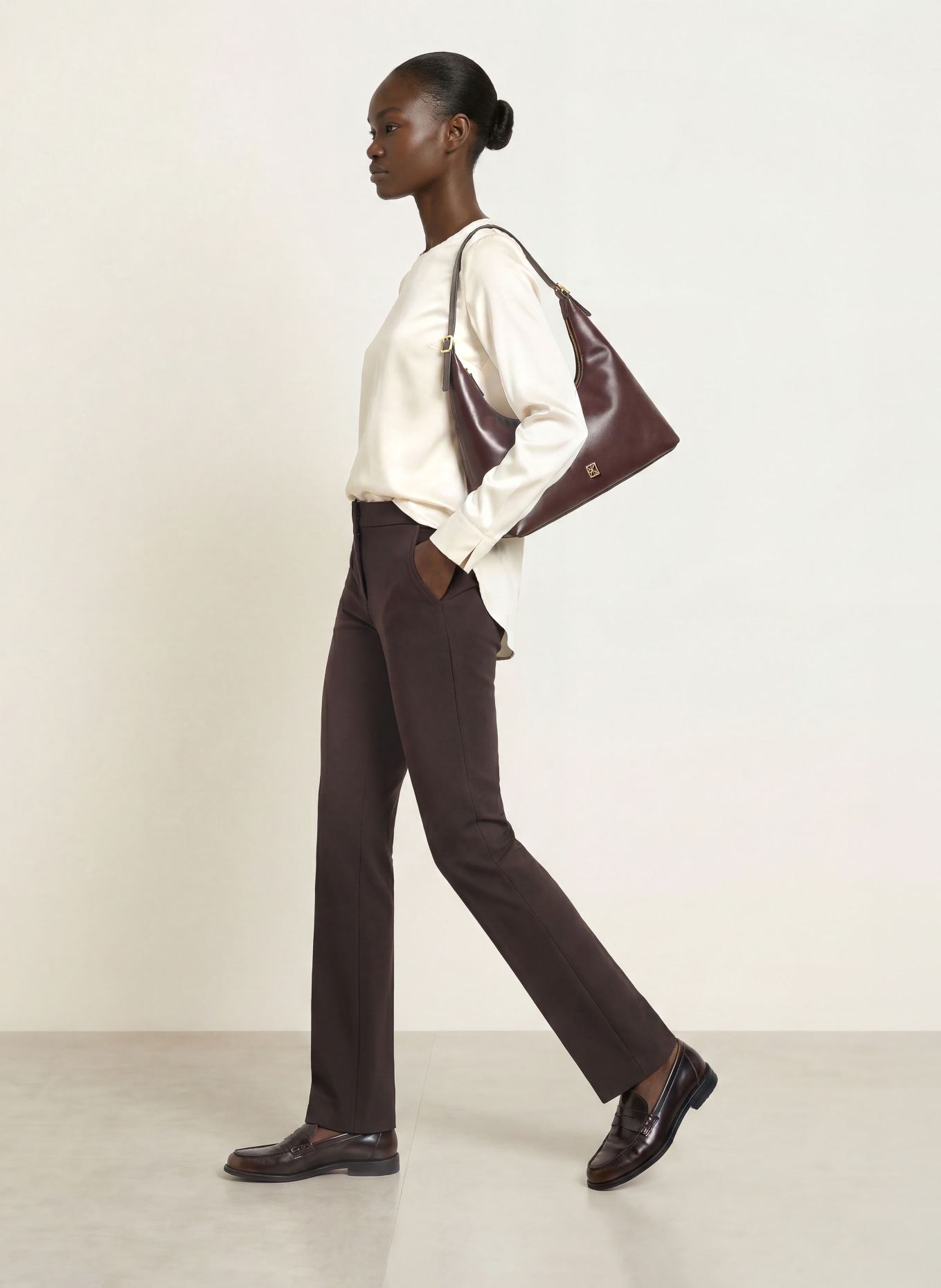 (THE MERCER) N.Y. Blusenshirt mit Seide: ECRU
