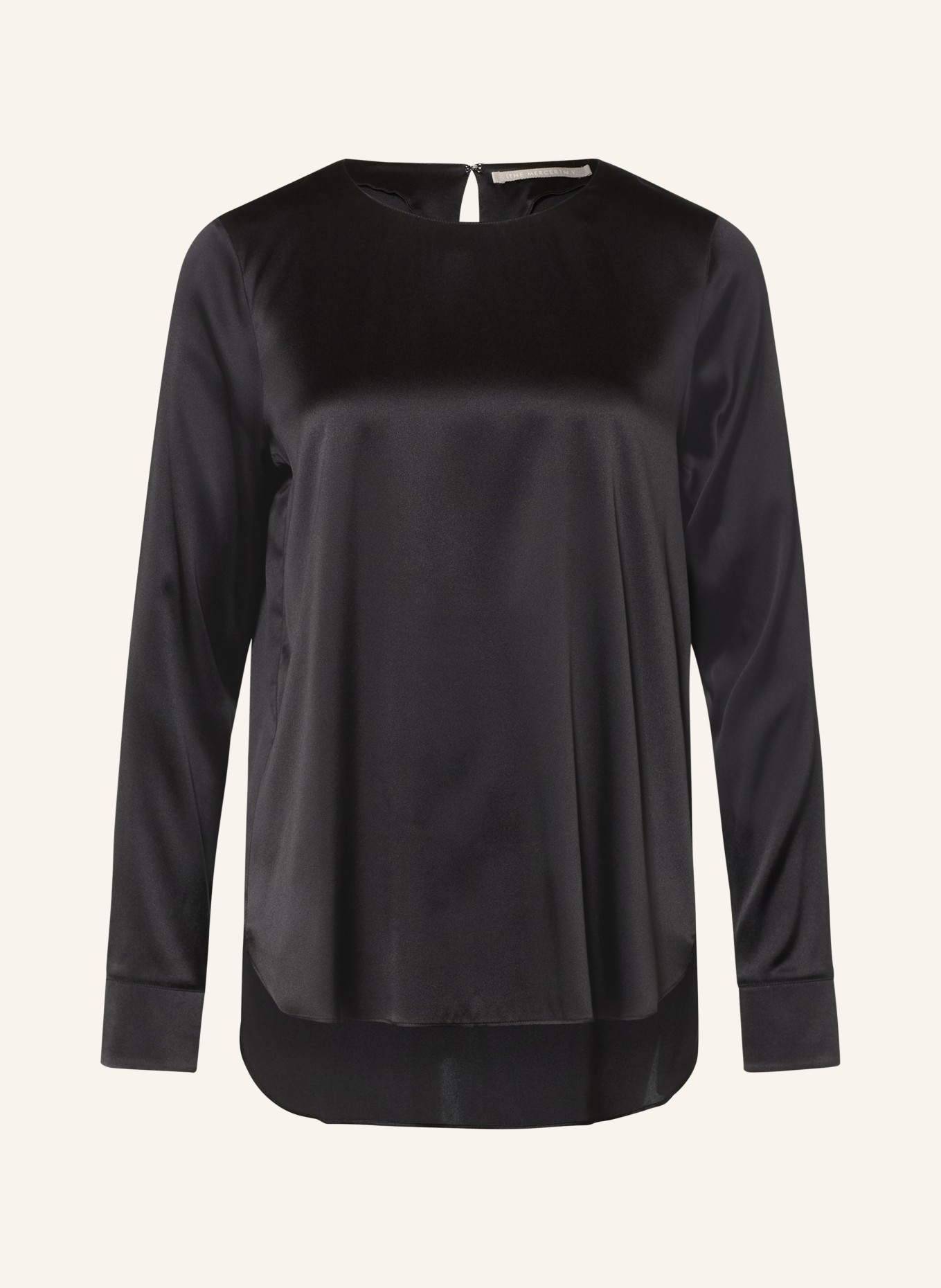 (THE MERCER) N.Y. Blouse-style shirt with silk: BLACK