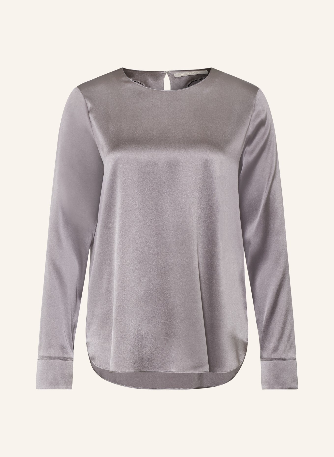 (THE MERCER) N.Y. Blusenshirt mit Seide: DUNKELGRAU
