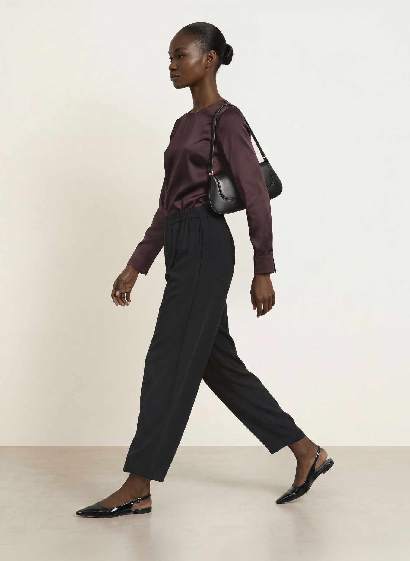 (THE MERCER) N.Y. Blusenshirt mit Seide: DUNKELBRAUN
