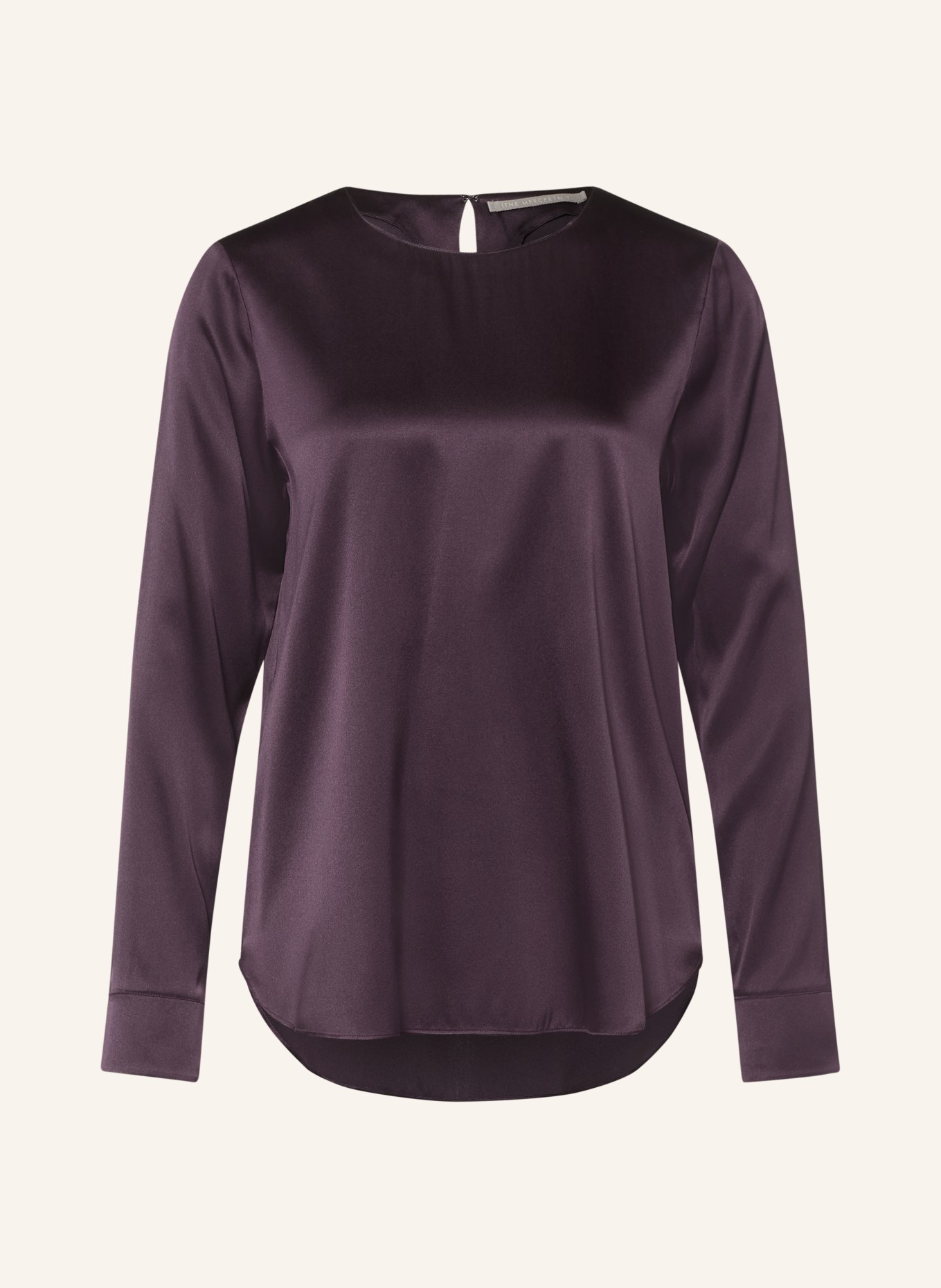 (THE MERCER) N.Y. Blouse-style shirt with silk: DARK PURPLE