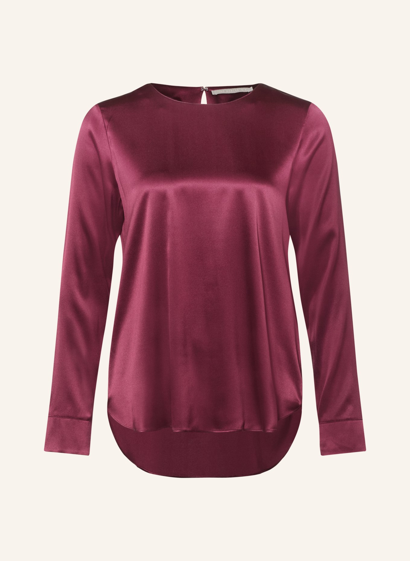 (THE MERCER) N.Y. Blouse-style shirt with silk: DARK RED