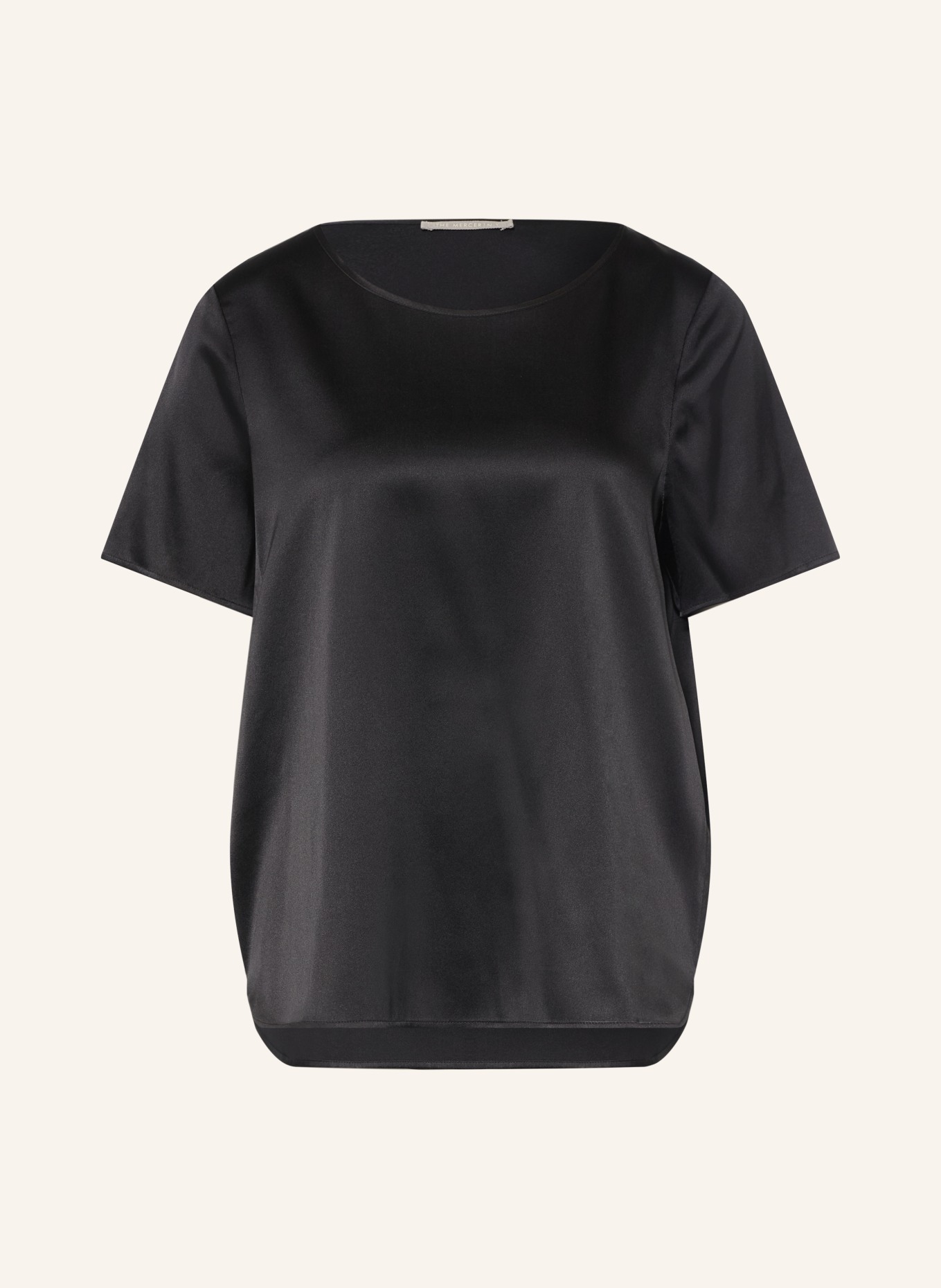 (THE MERCER) N.Y. Blouse en satin et soie: NOIR