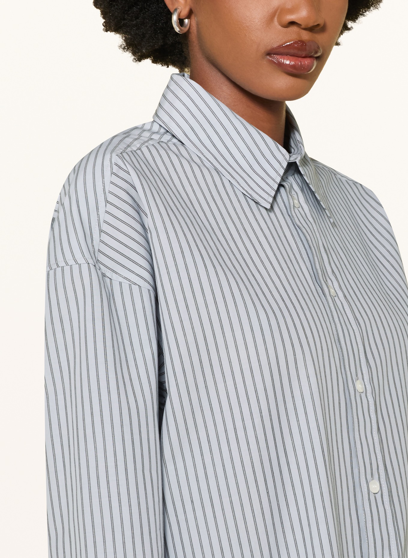 MRS & HUGS Shirt blouse: BLUE GRAY / WHITE / BLACK