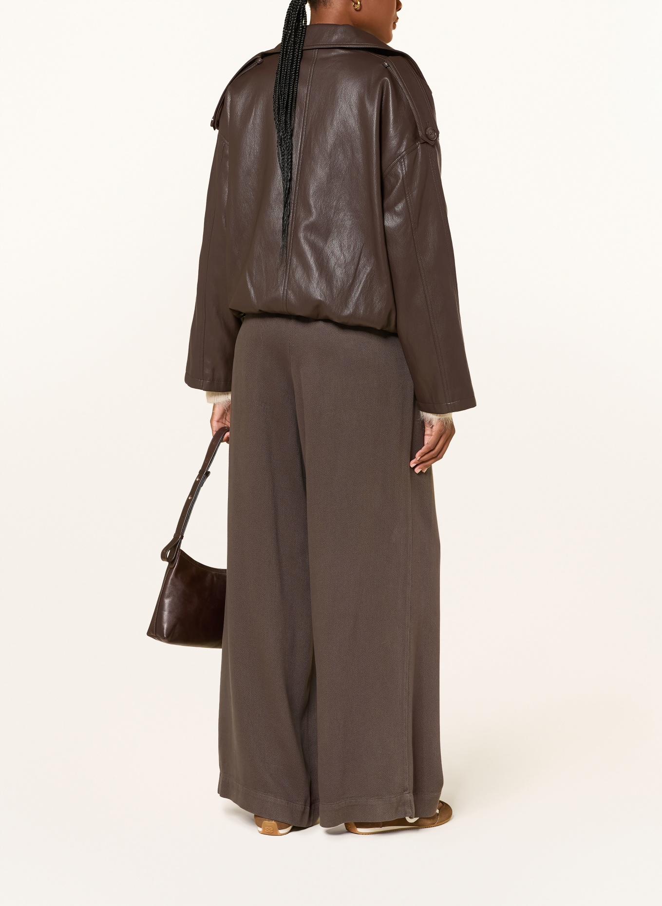 MRS & HUGS Wide-leg trousers: DARK BROWN