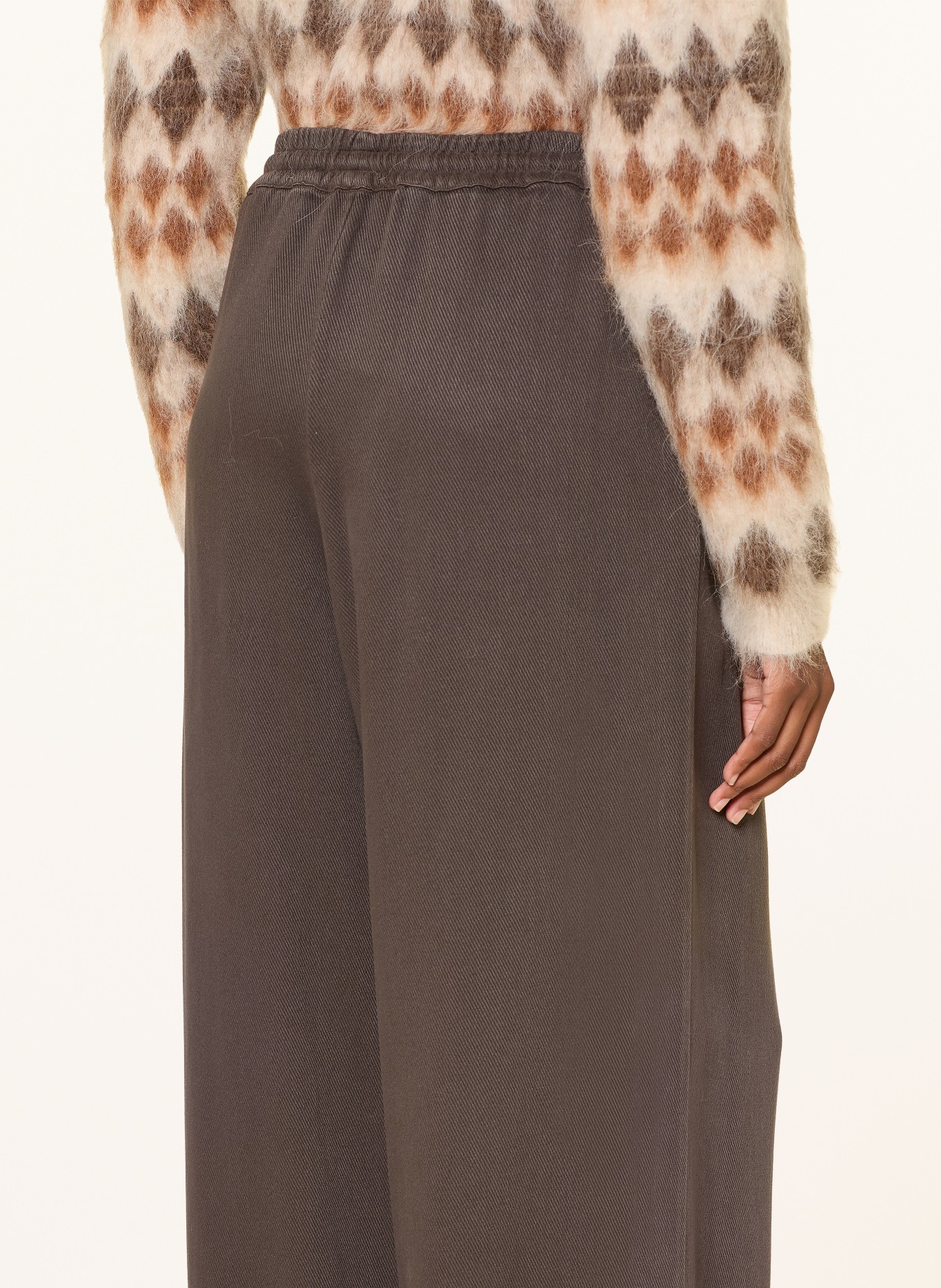 MRS & HUGS Wide-leg trousers: DARK BROWN