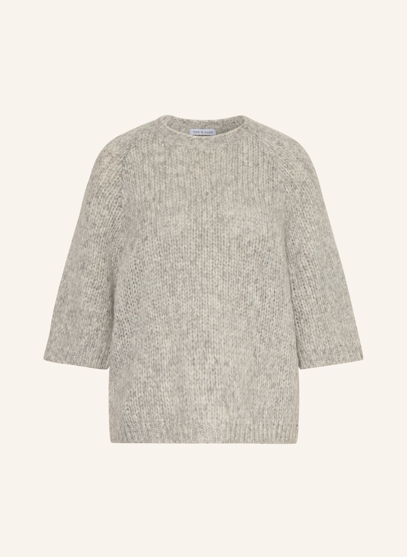 MRS & HUGS Pullover mit 3/4-Arm: HELLGRAU