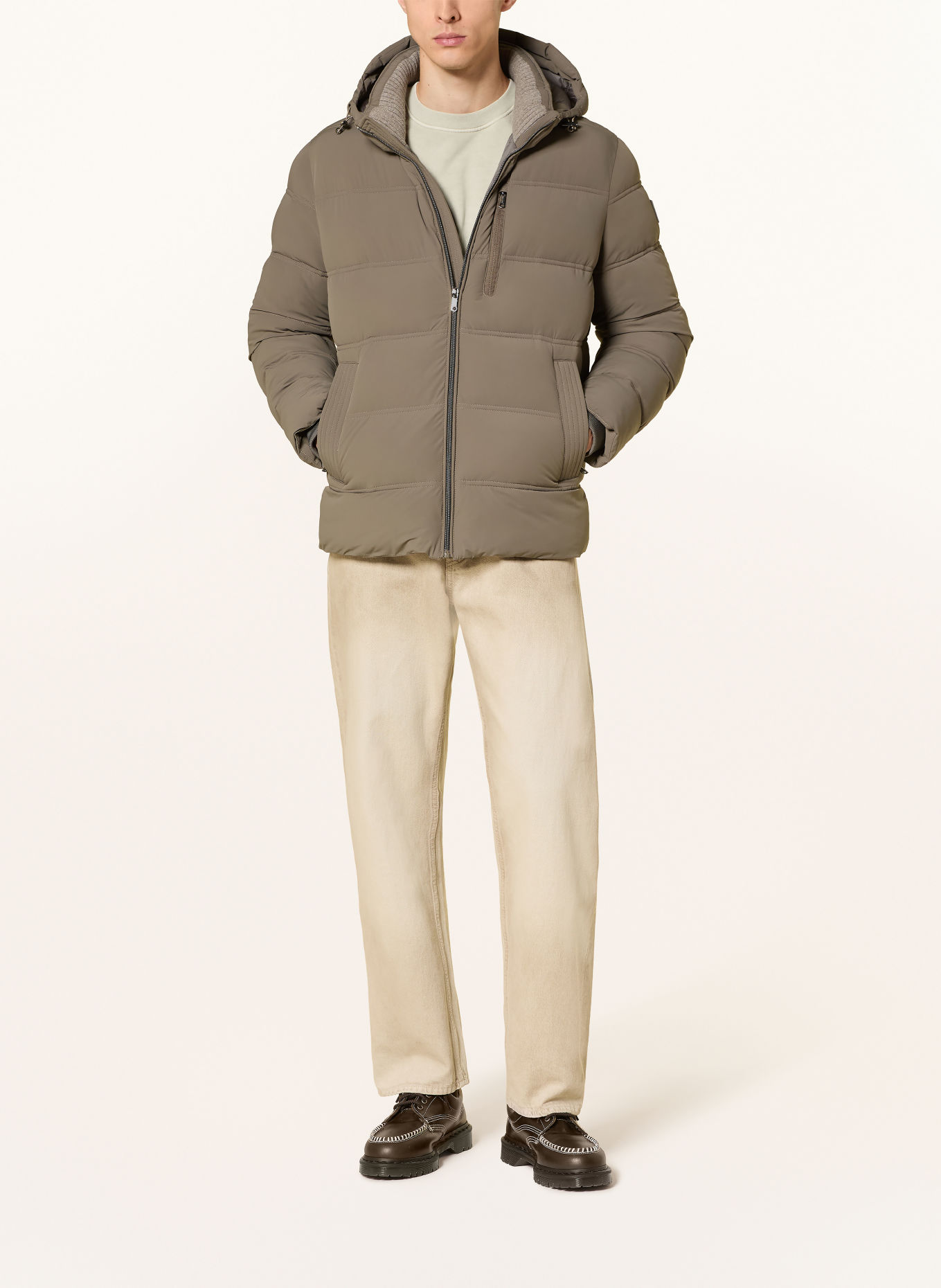 MILESTONE Steppjacke MSSILENO mit abnehmbarer Kapuze: KHAKI