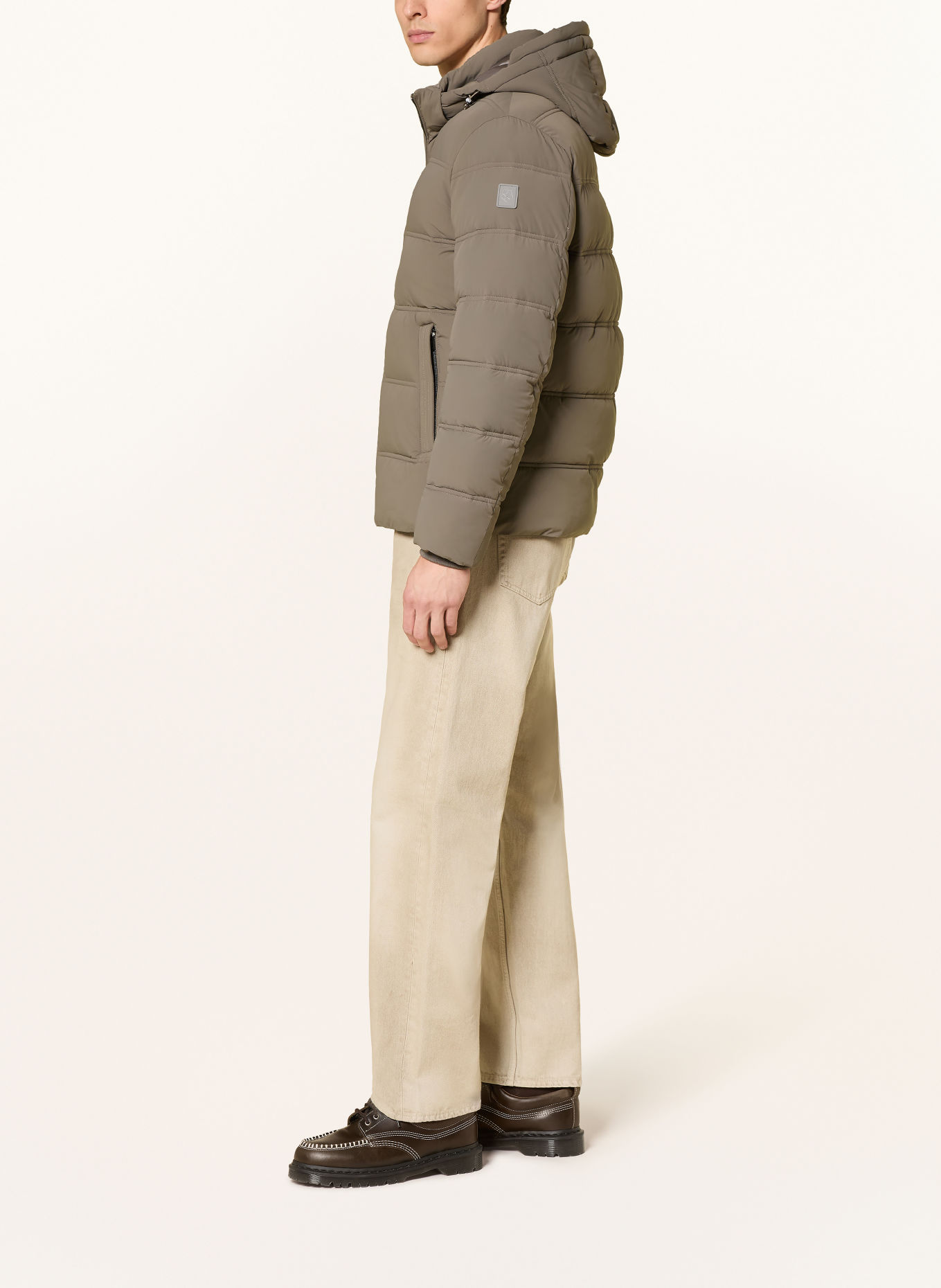 MILESTONE Steppjacke MSSILENO mit abnehmbarer Kapuze: KHAKI