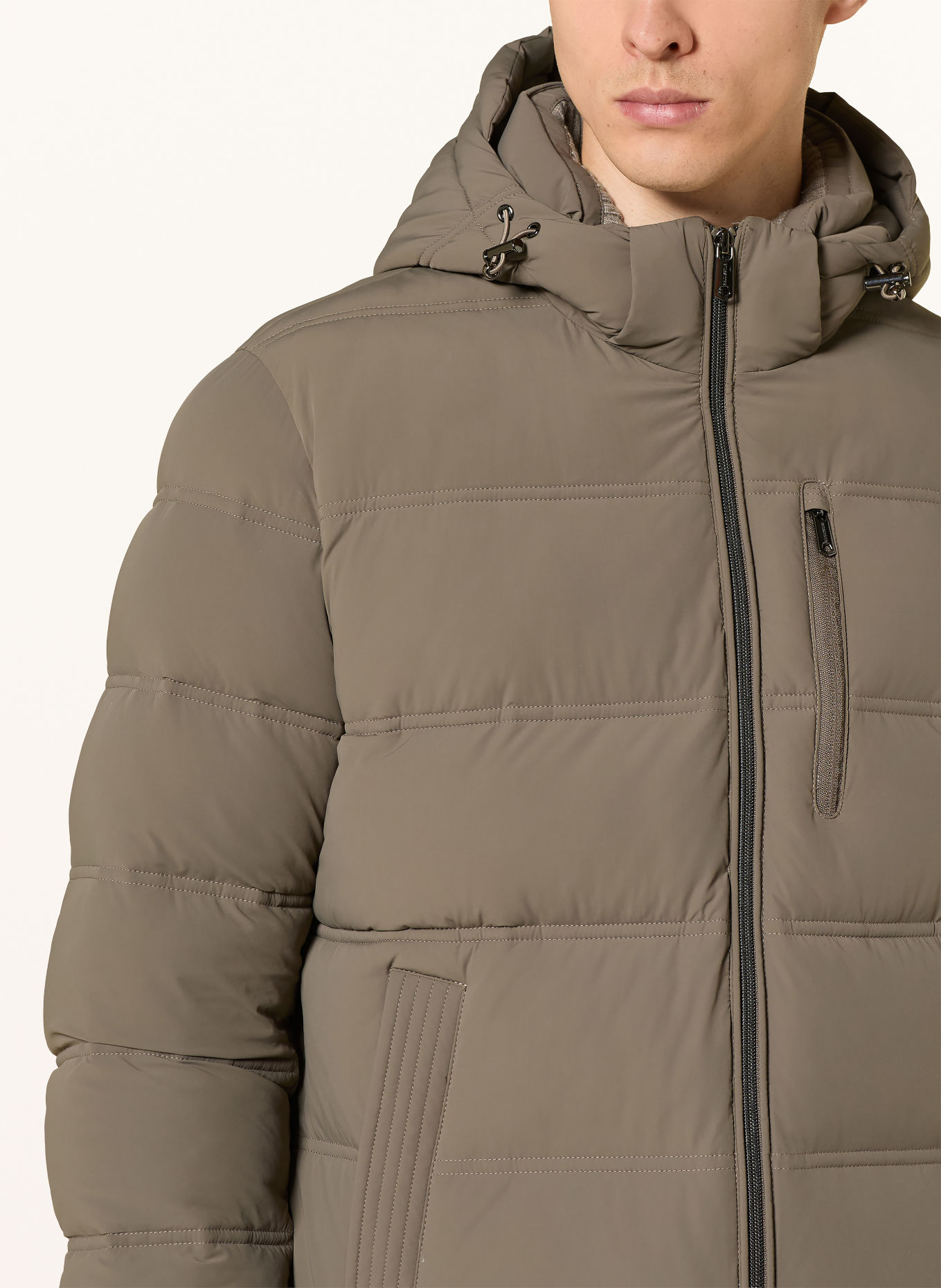 MILESTONE Steppjacke MSSILENO mit abnehmbarer Kapuze: KHAKI