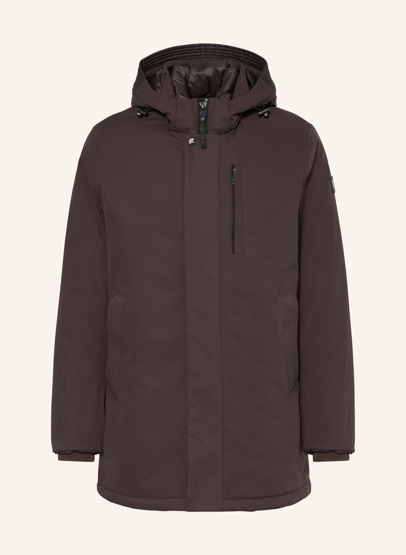MILESTONE Parka à capuche amovible: MARRON FONCÉ