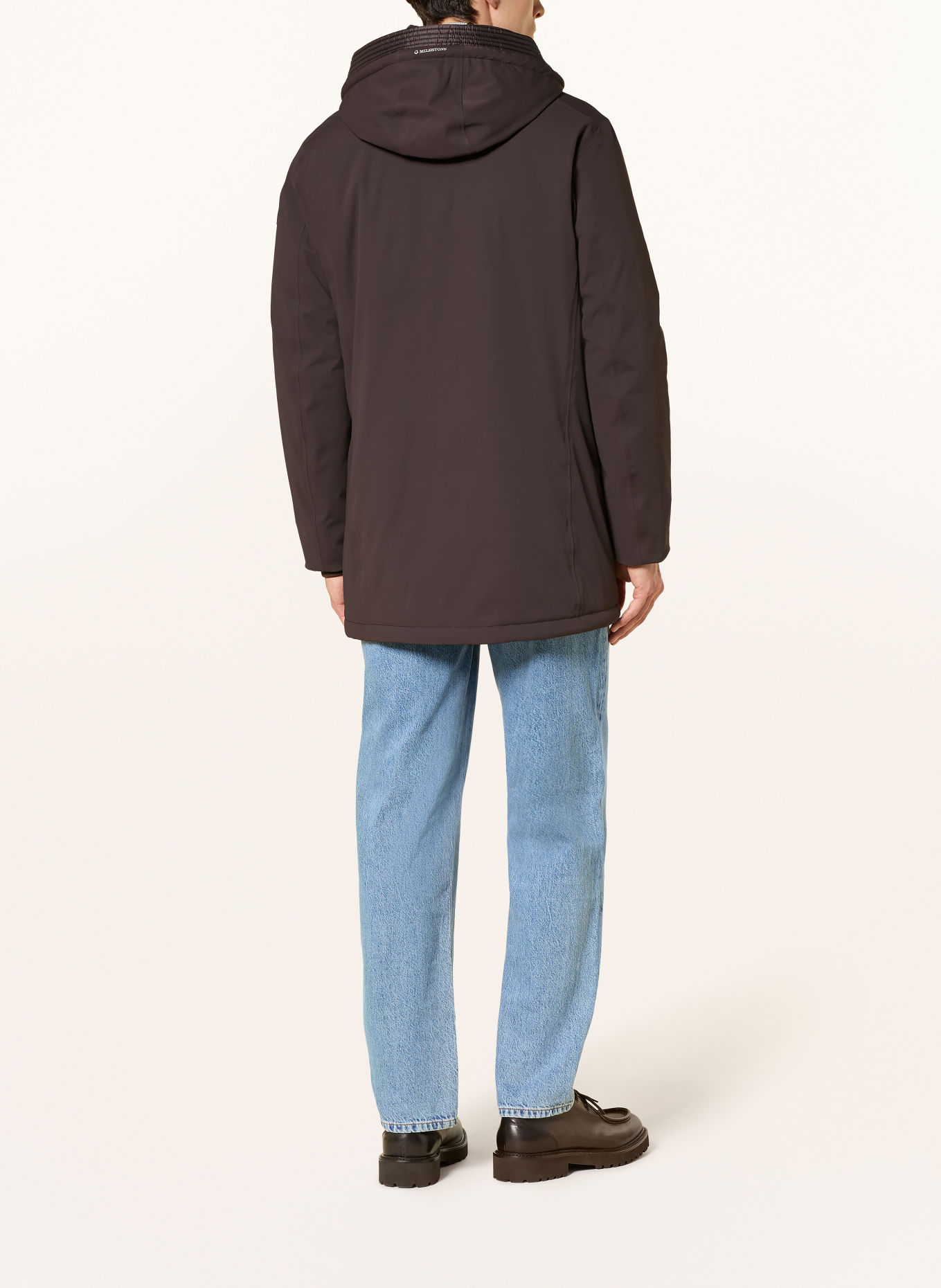 MILESTONE Parka à capuche amovible: MARRON FONCÉ