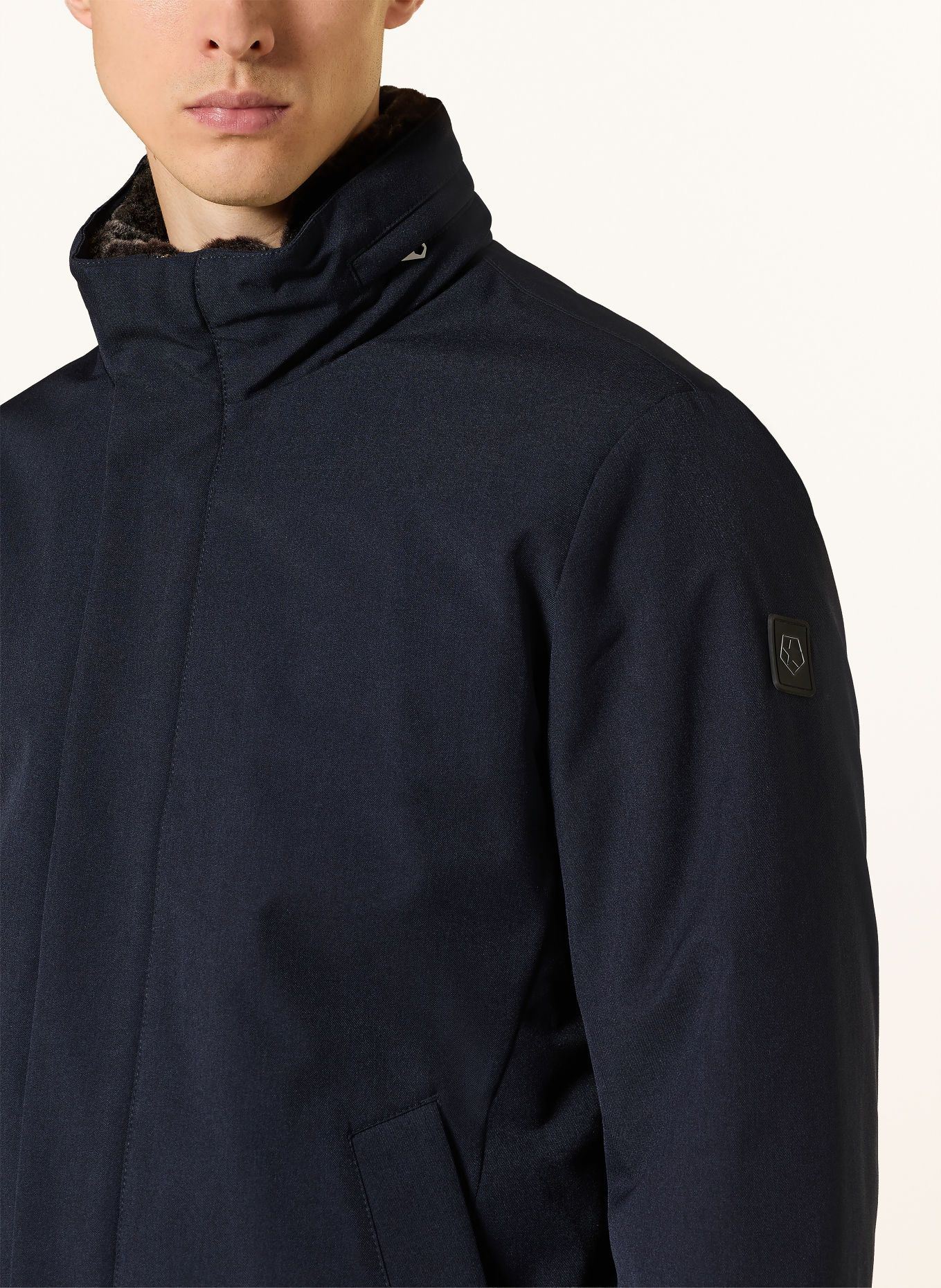 MILESTONE Parka MSLONDON met uitneembare voering en afneembare capuchon: DONKERBLAUW / TAUPE
