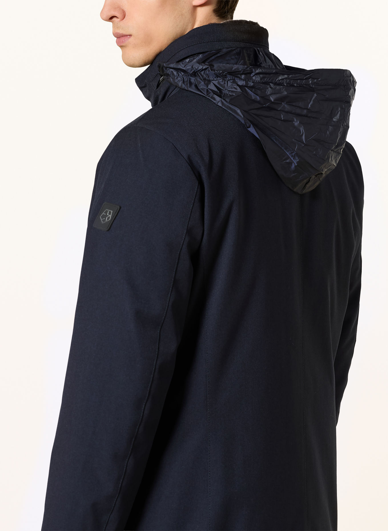 MILESTONE Parka MSLONDON met uitneembare voering en afneembare capuchon: DONKERBLAUW / TAUPE