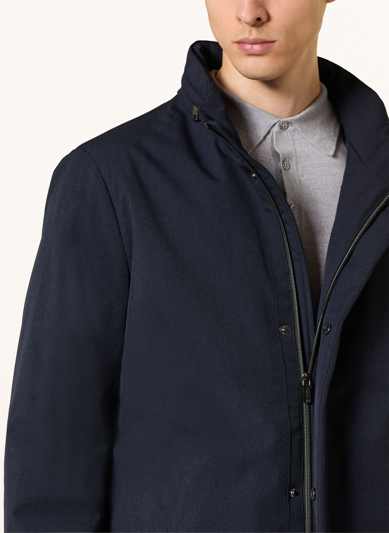 MILESTONE Parka MSLONDON met uitneembare voering en afneembare capuchon: DONKERBLAUW / TAUPE