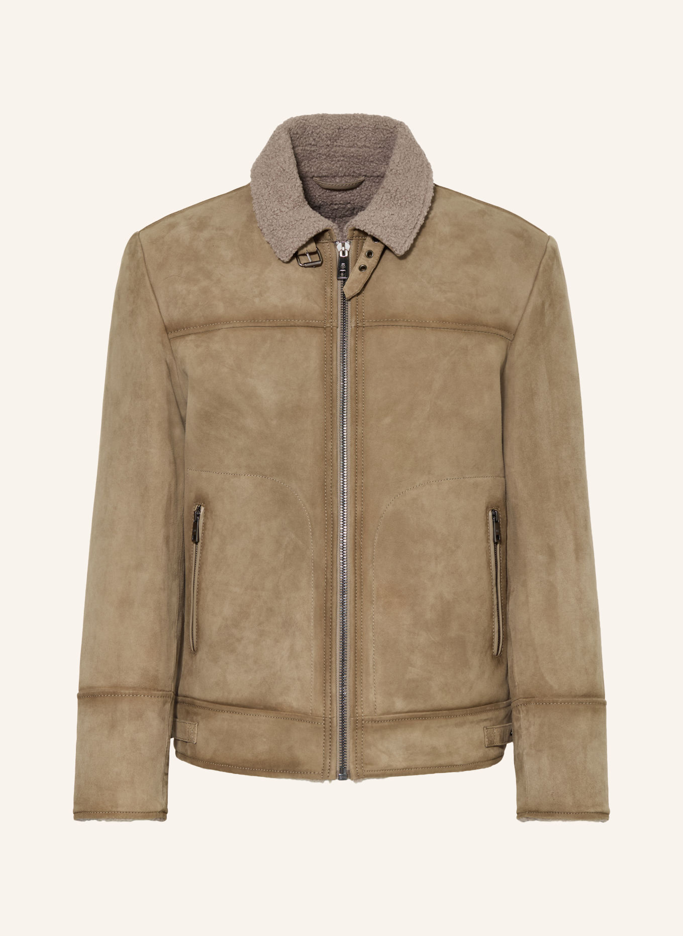 MILESTONE Lederjacke MSCAMINO: HELLBRAUN / TAUPE
